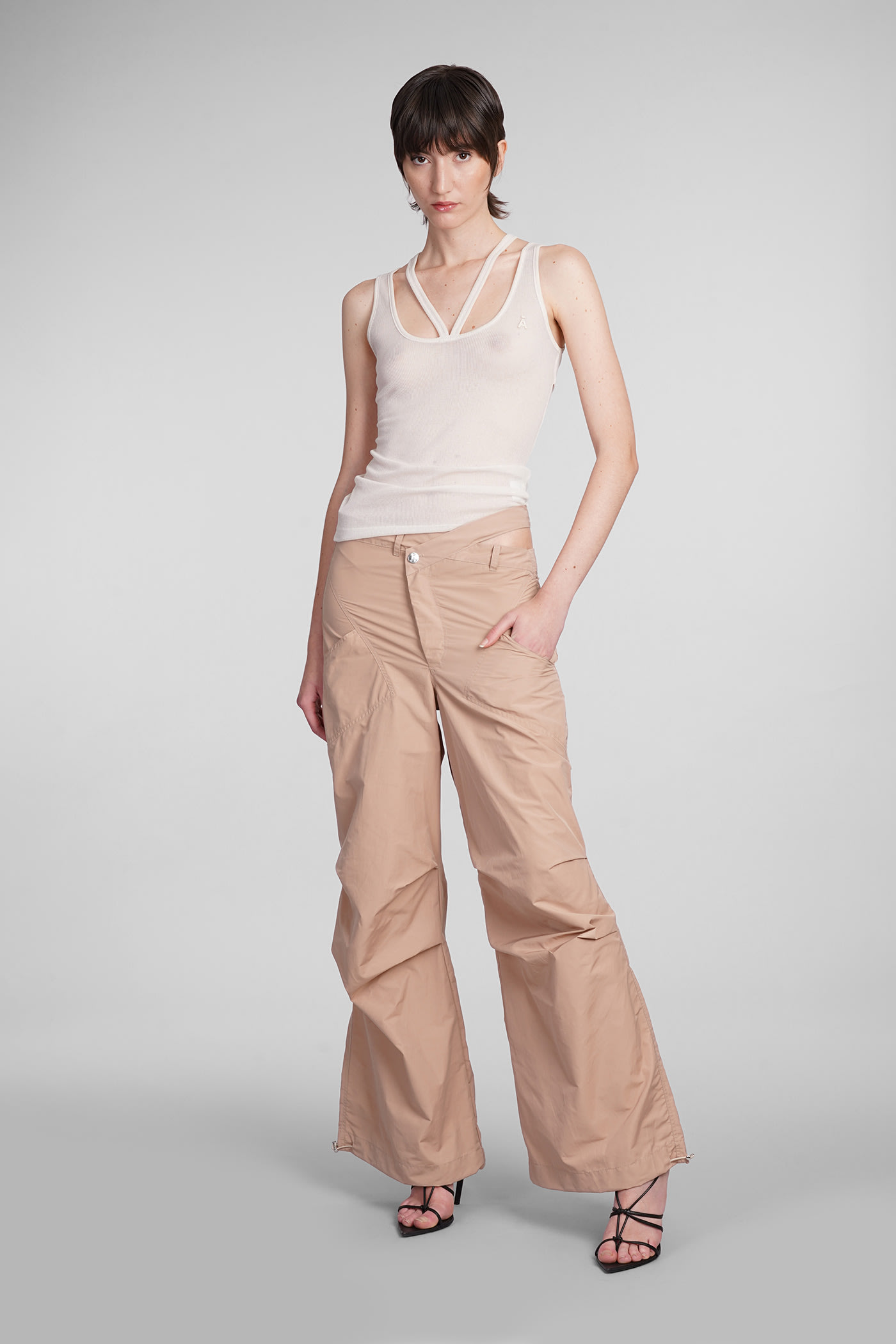 Shop Andreädamo Topwear In Beige Cotton