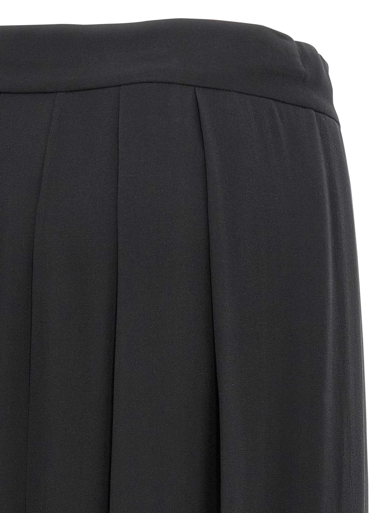 Alberta Ferretti High-waisted Silk Georgette Palazzo Pants With Asymmetrical Back Panel In Black