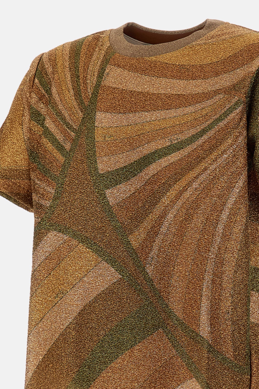 Pucci Golden Marmo Print T-shirt In Brown