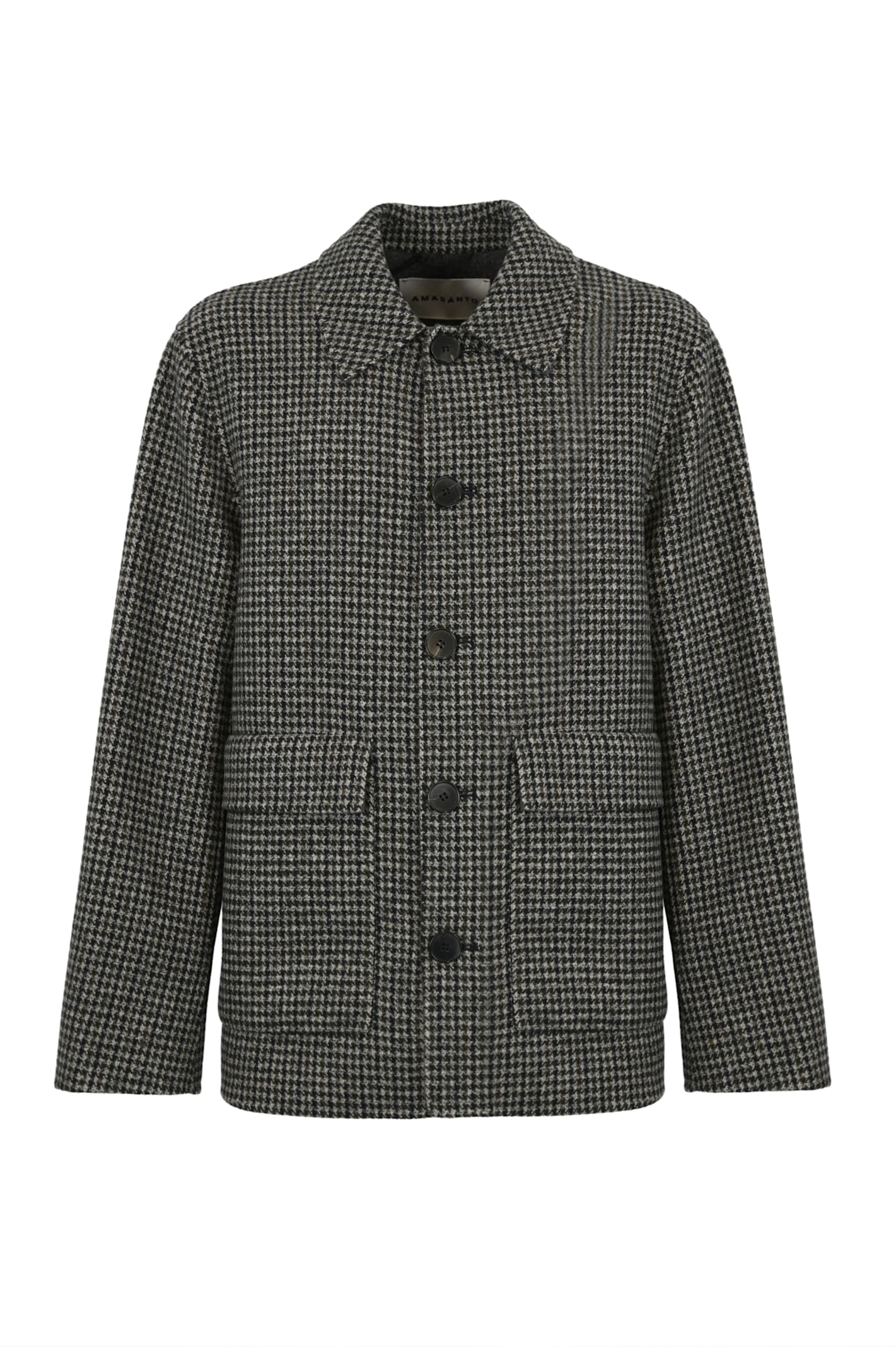 Houndstooth Wool Overshirt