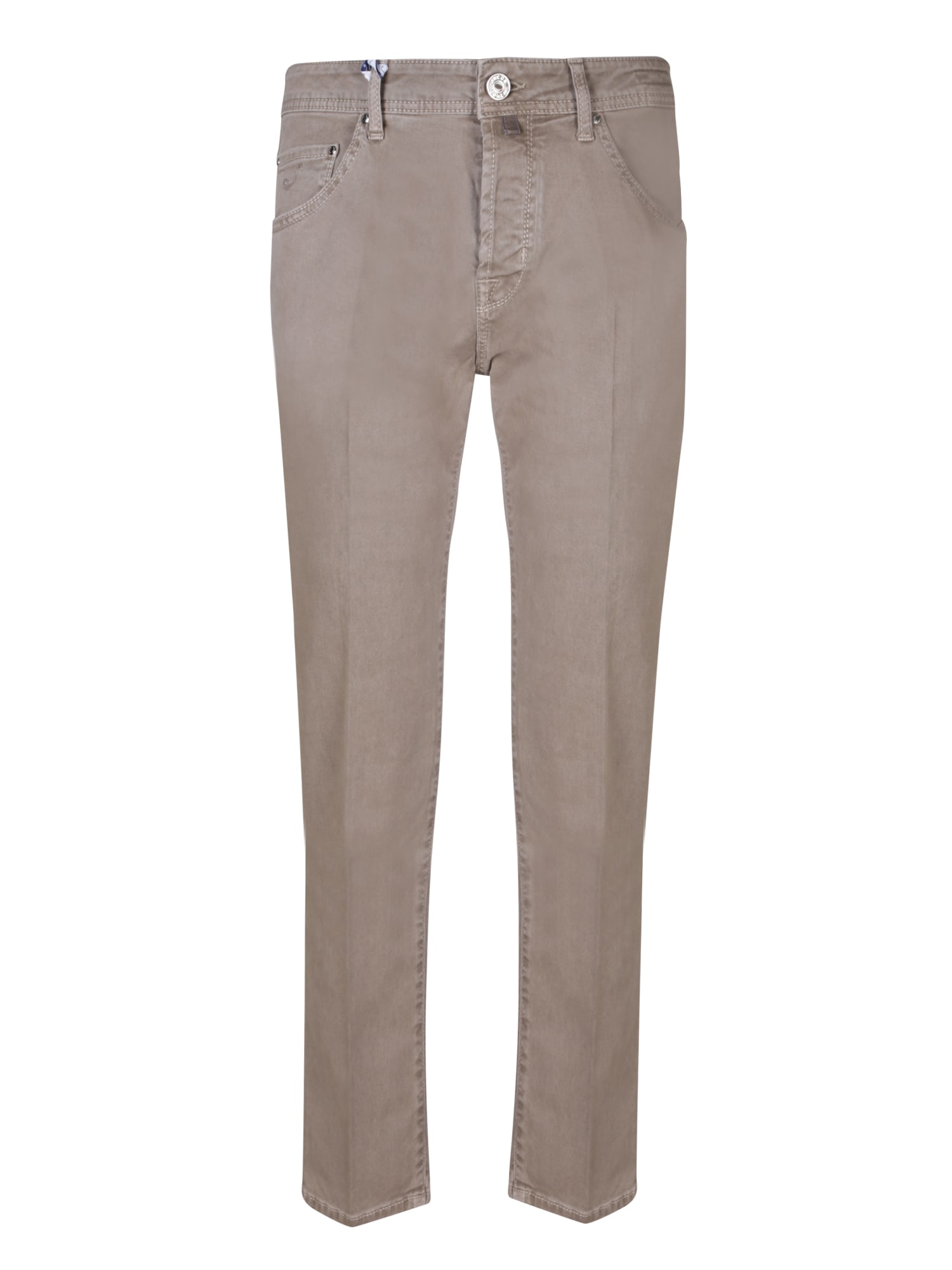 Shop Jacob Cohen Scott Gabardine Trousers In Taupe In Beige