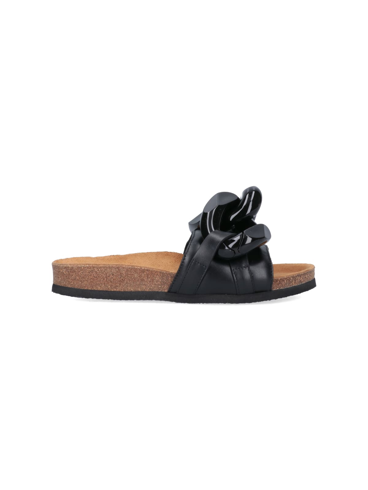Shop Jw Anderson Chain Slide Sandals In Black