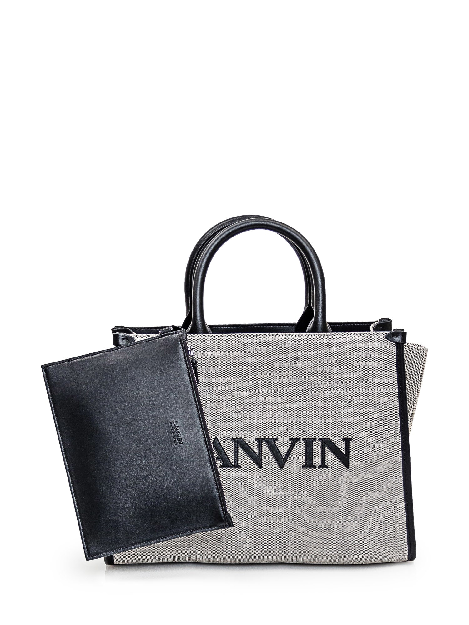 Shop Lanvin Tote Bag In Beige/black
