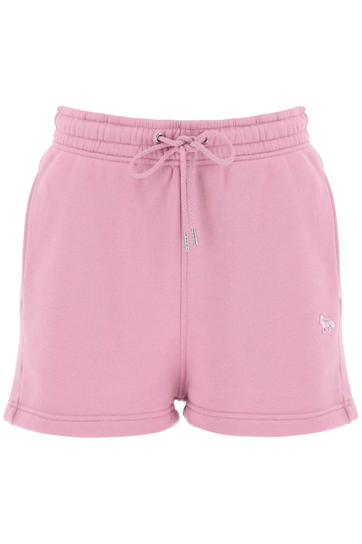 Shop Maison Kitsuné Baby Fox Sports Shorts With Patch Design In Blossom (pink)