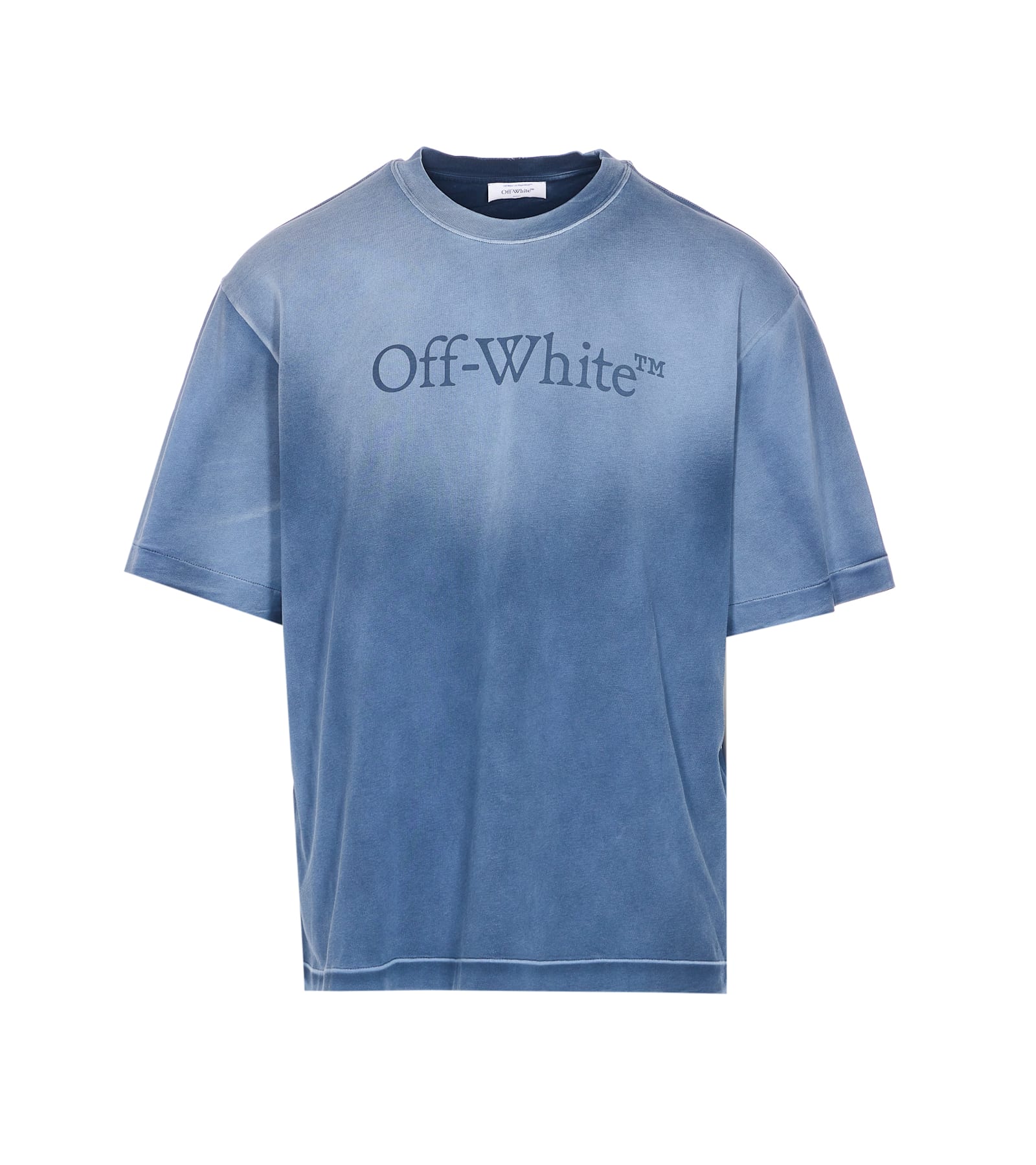Off-white Vintage Round Neck Short Sleeve T-shirt In Blue