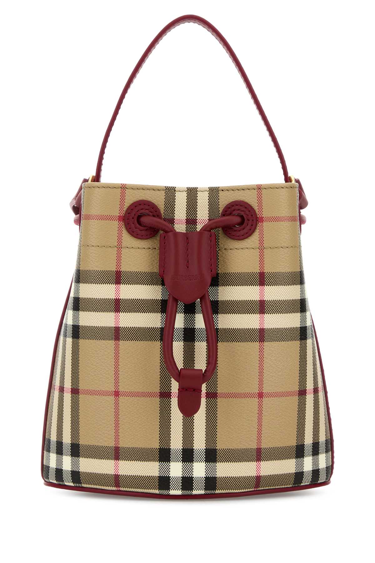 Burberry Printed Canvas Mini Check Bucket Bag