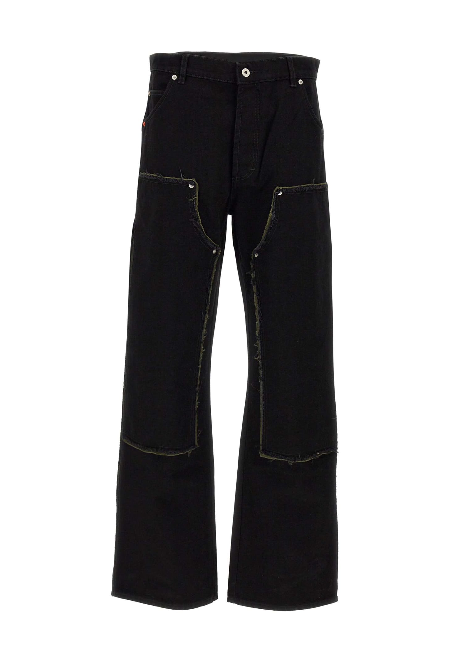 Heron Preston Rebuilt Denim Carpenter Cotton Trousers In Black