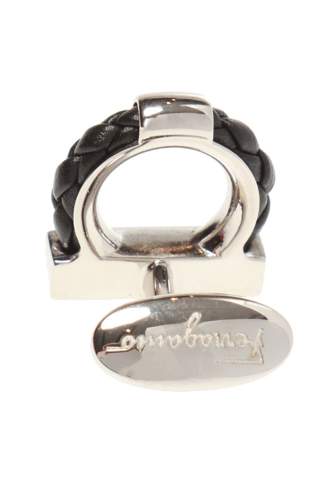 Ferragamo Gancini Cuff Links In Metallic