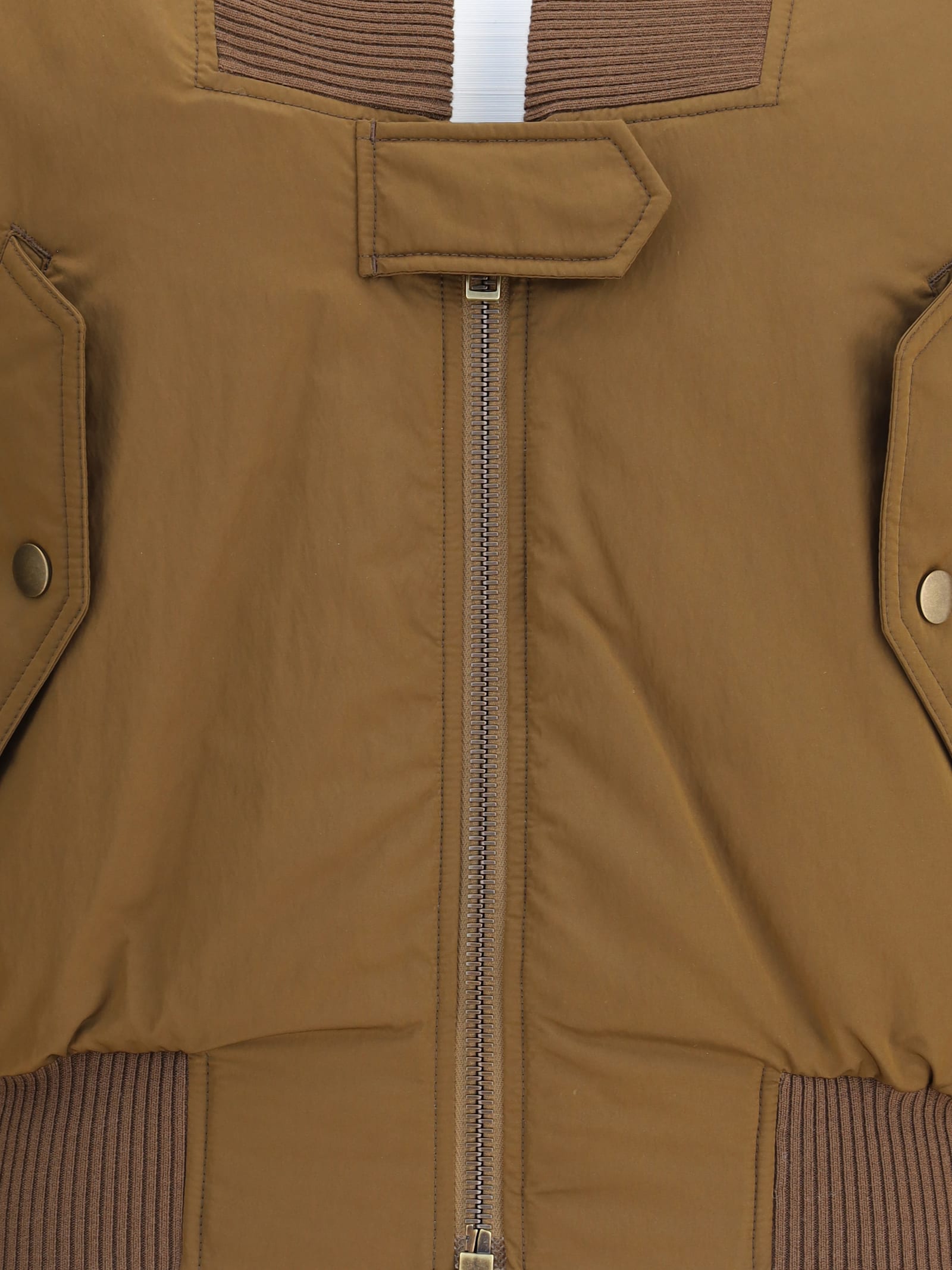 Chloé Zip-up Cropped Bomber Jacket In Brown