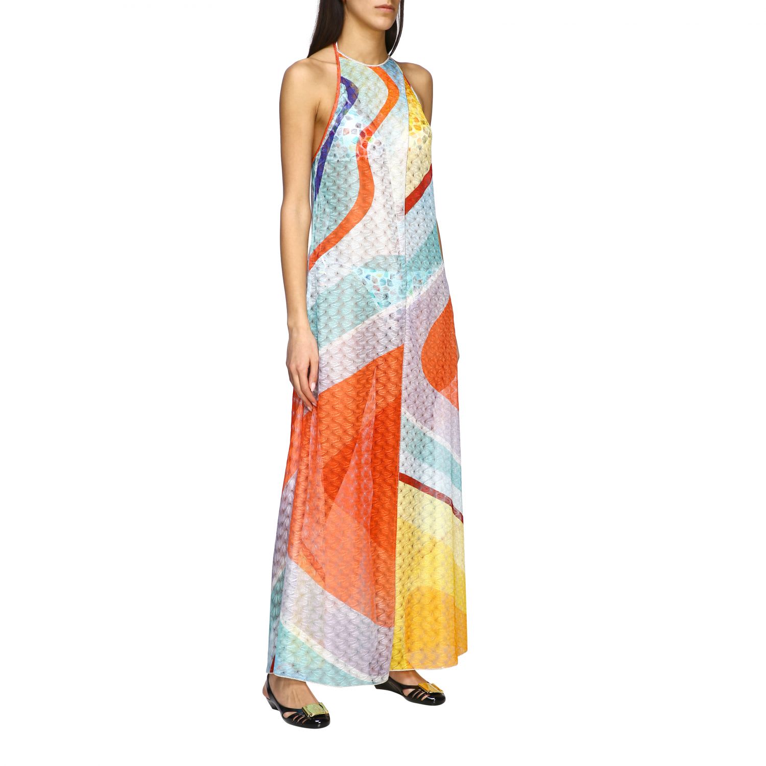 Missoni Mare Long Cover-up With American Neckline In Orange