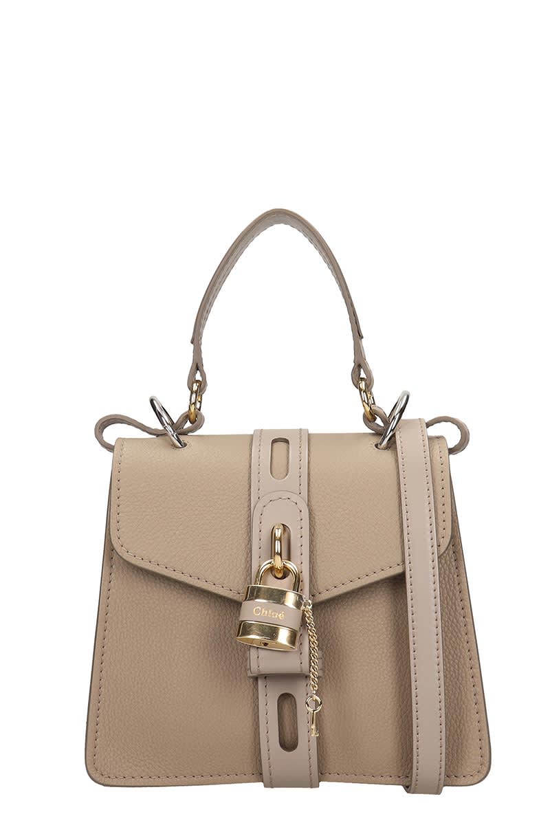 CHLOÉ ABY HAND BAG IN GREY LEATHER,11315480
