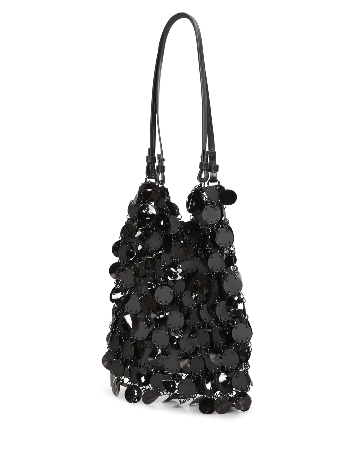 Shop Rabanne Macro Black Shopper Bag