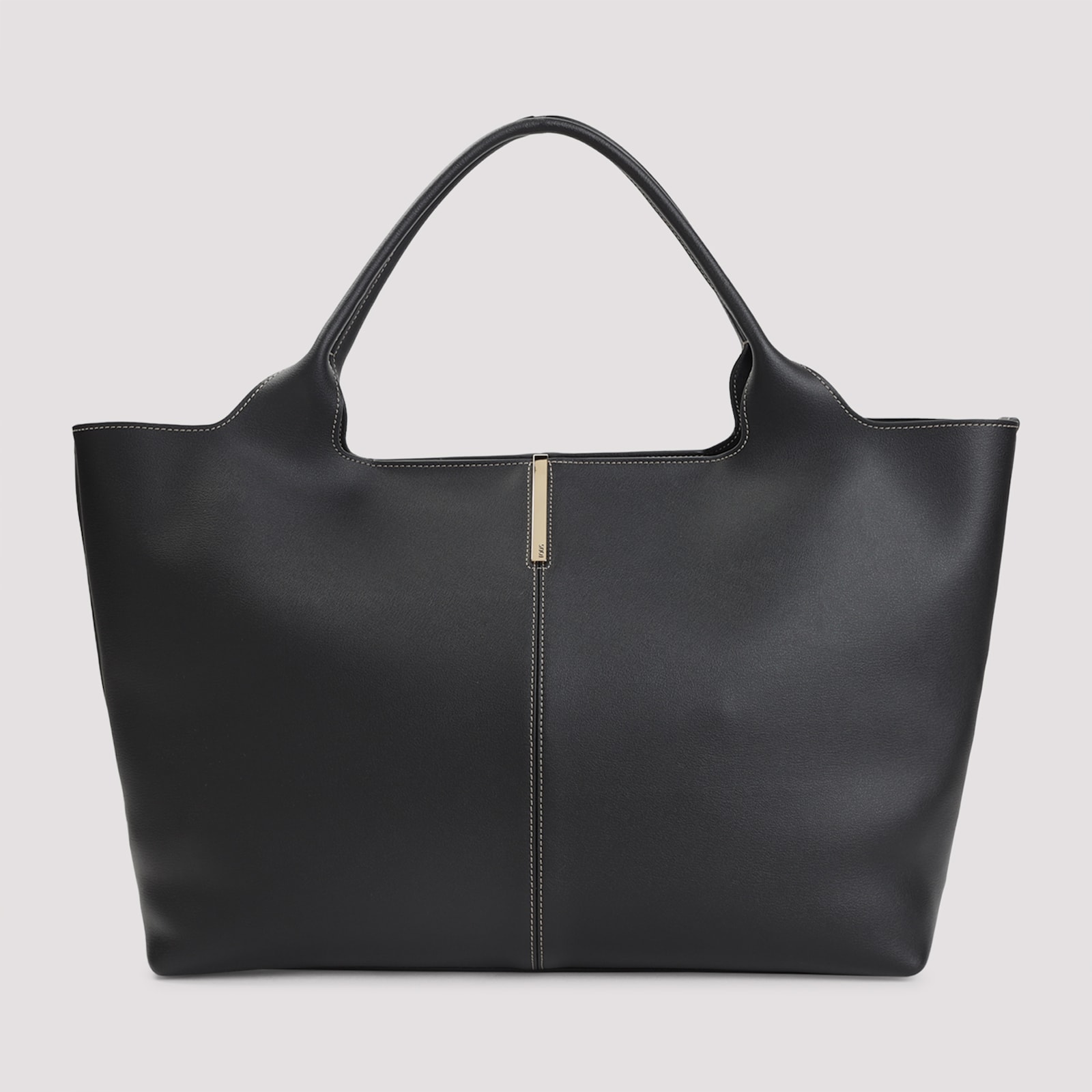 Tod's Medium-small Leather Shopping Bag In Black