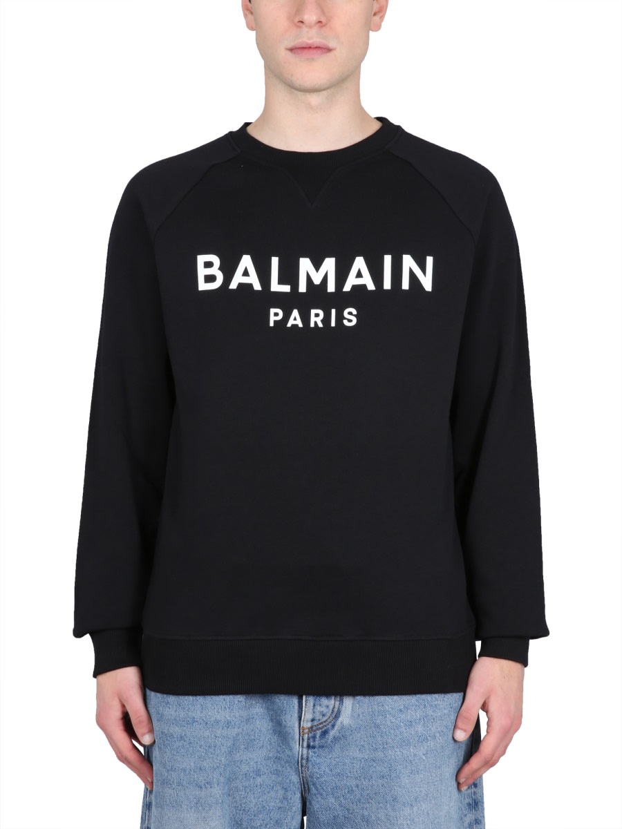 Shop Balmain Sweatshirt With Logo In Black