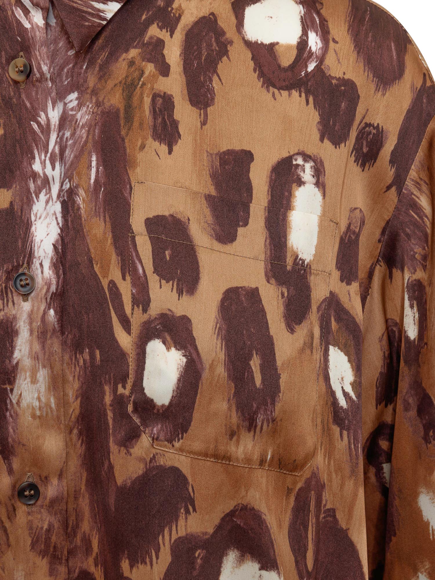 Shop Marni Shirt With Print In Earth Of Siena