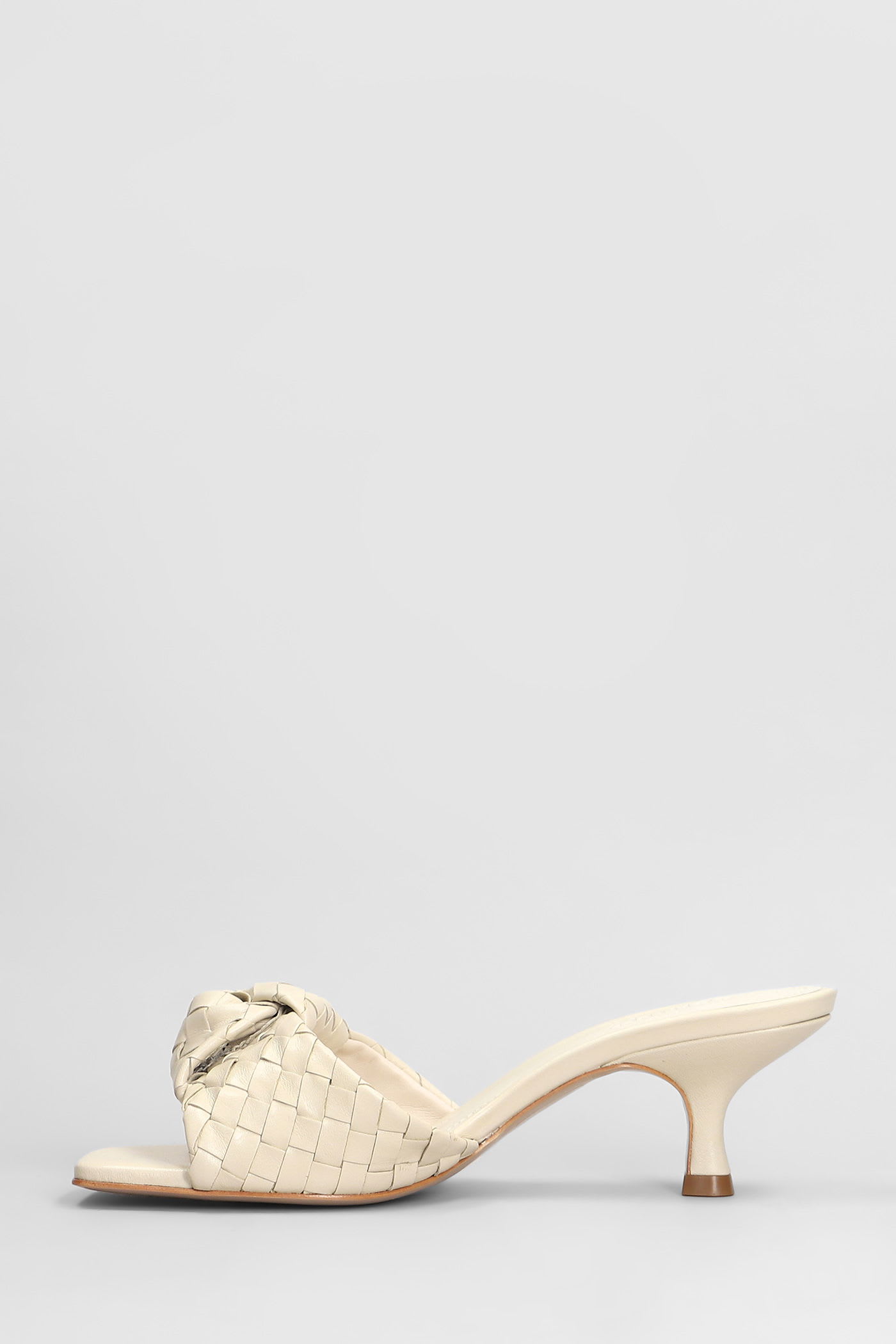 Shop Schutz Slipper-mule In Beige Leather