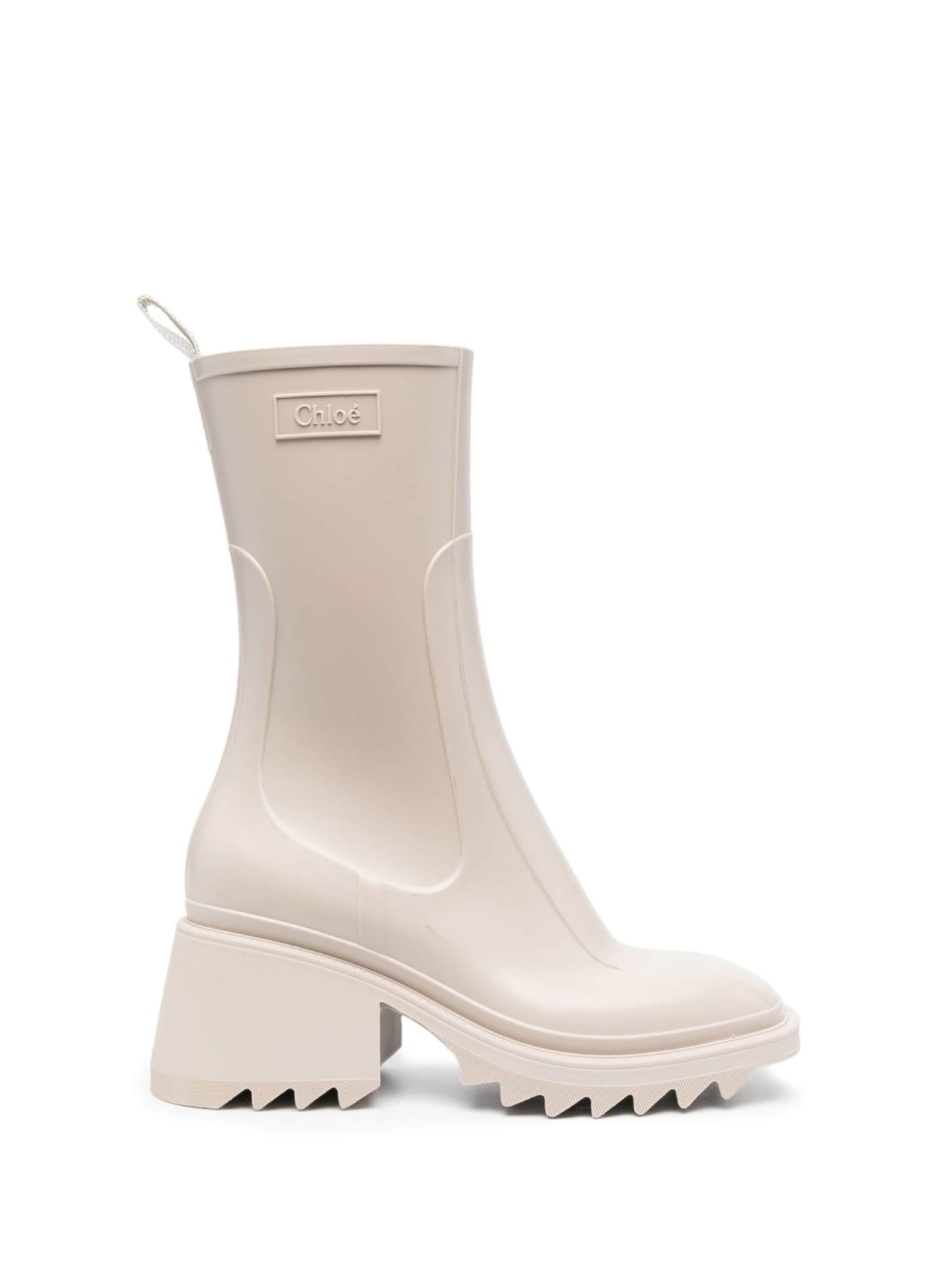 Shop Chloé Beige Leather Ankle Boot In Nomad Beige