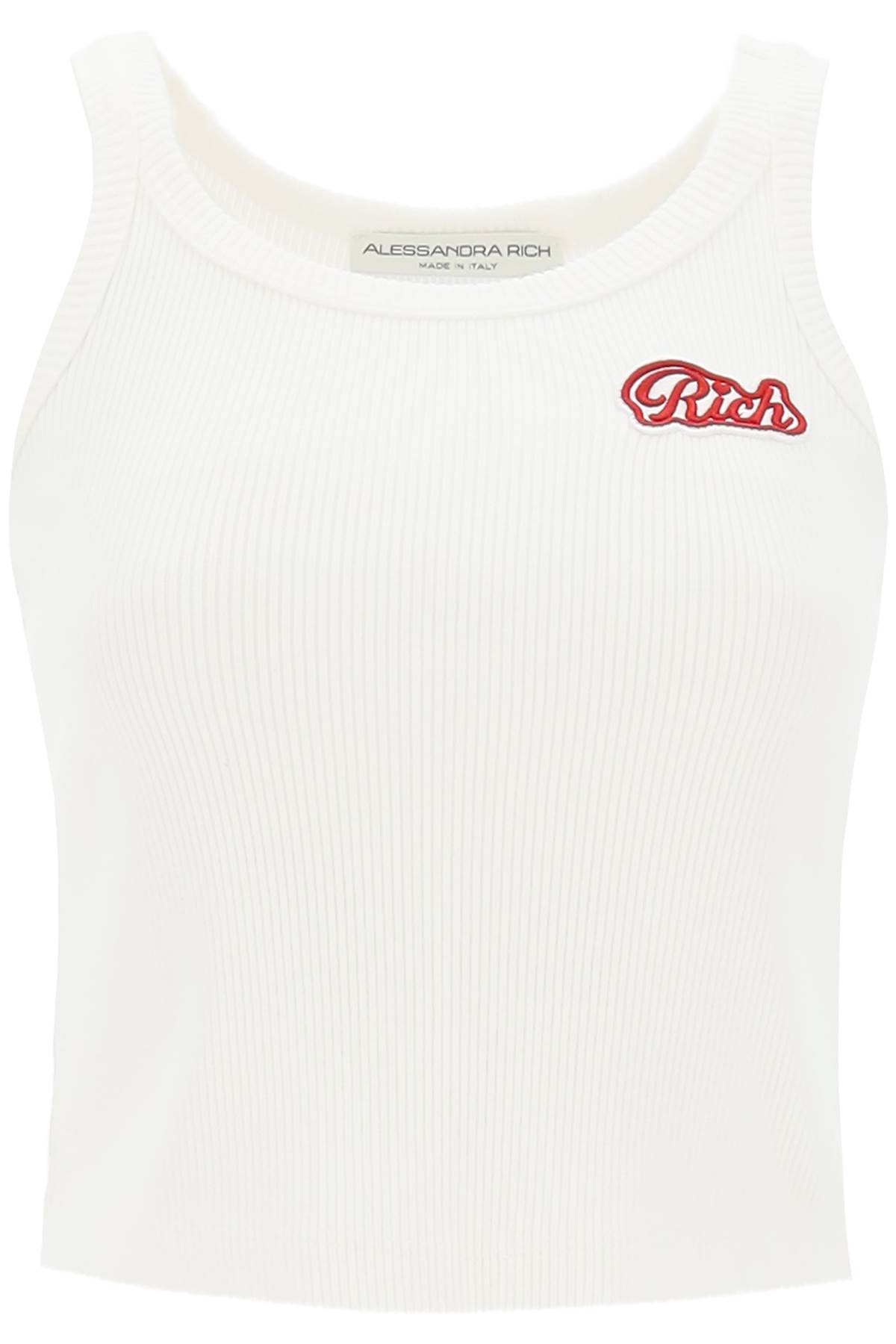 Ribbed Tank Top With Logo Patch