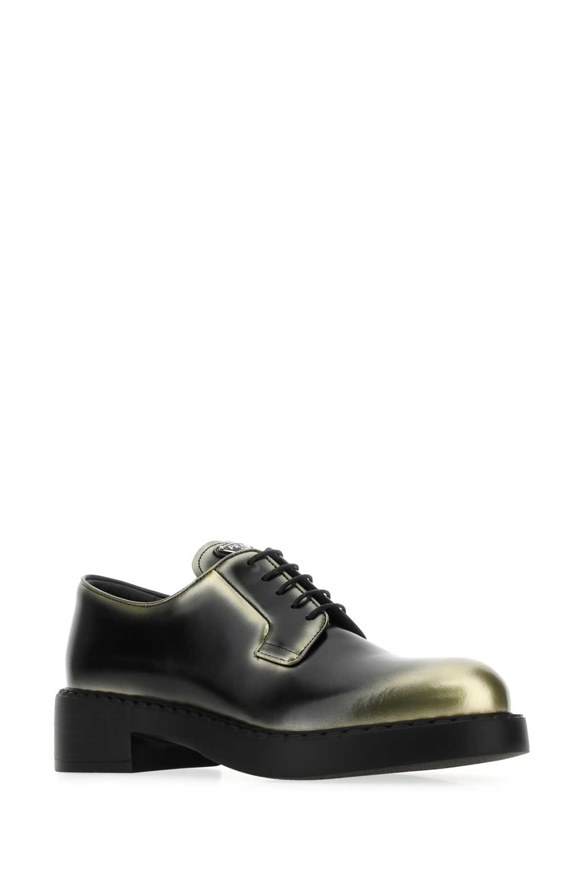 Shop Prada Two-tone Leather Lace-up Shoes In Multicolor