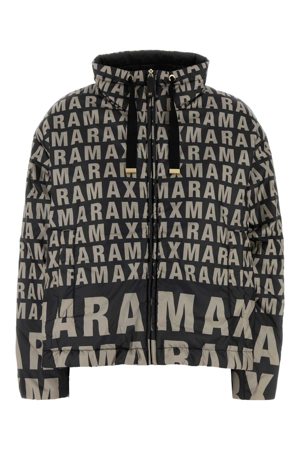 Shop Max Mara The Cube Printed Polyester Bilogo Jacket In Nero