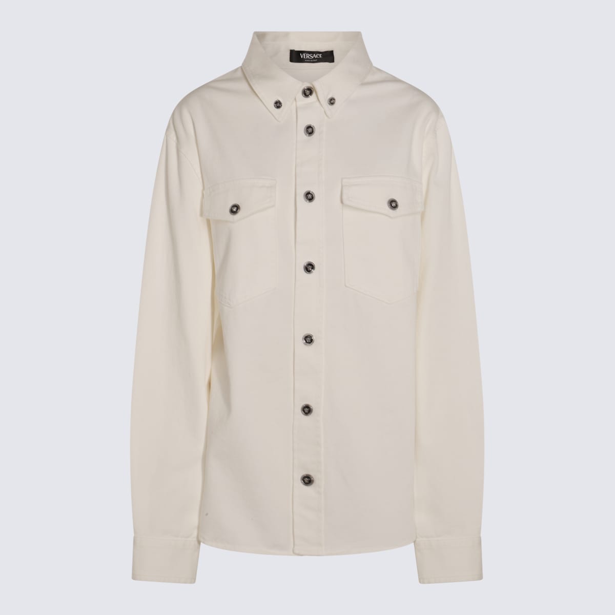 Versace White Cotton Denim Jacket