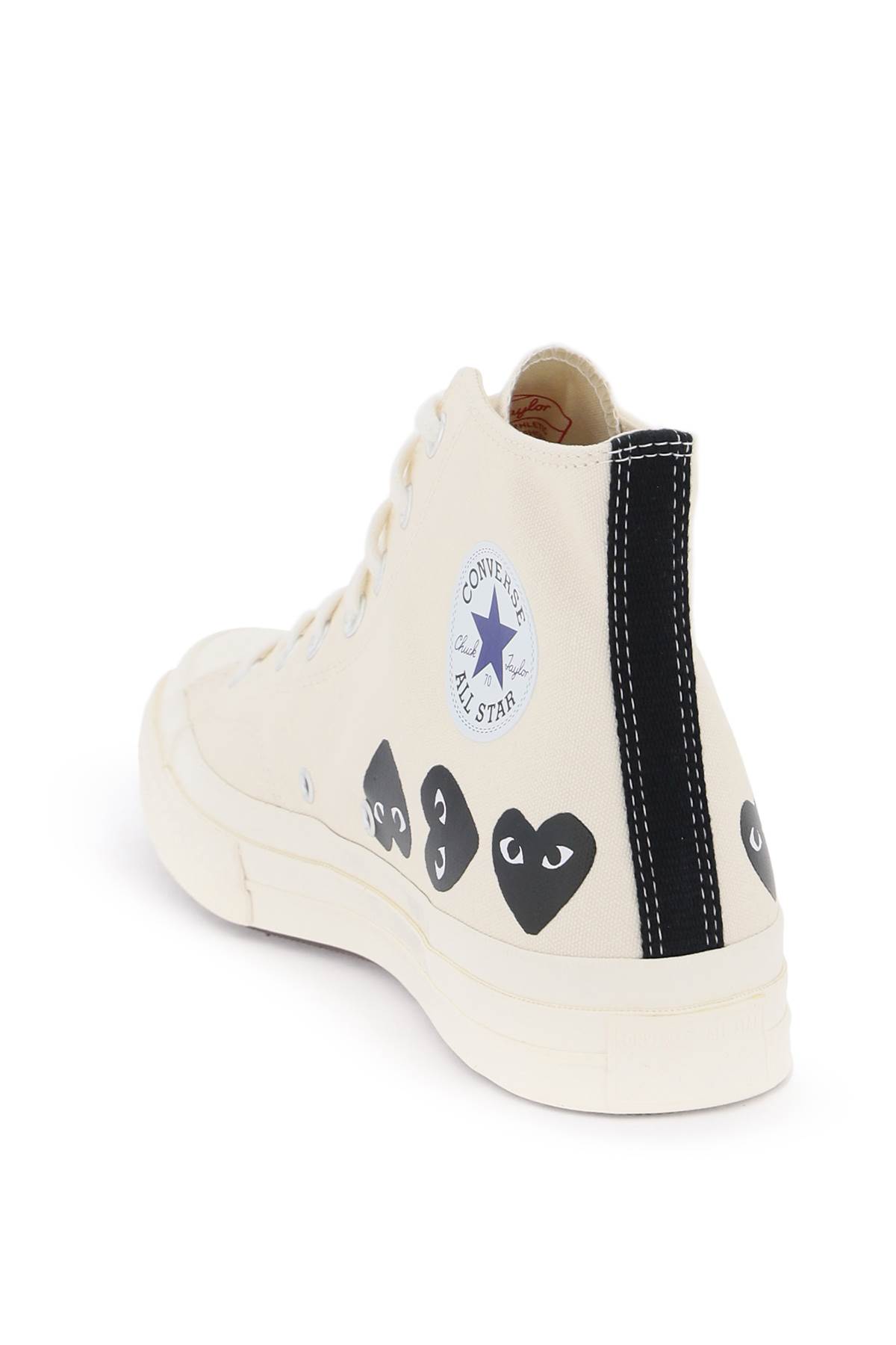 Shop Comme Des Garçons Play Multi Heart Converse X  Hi-top Sneakers In White (white)