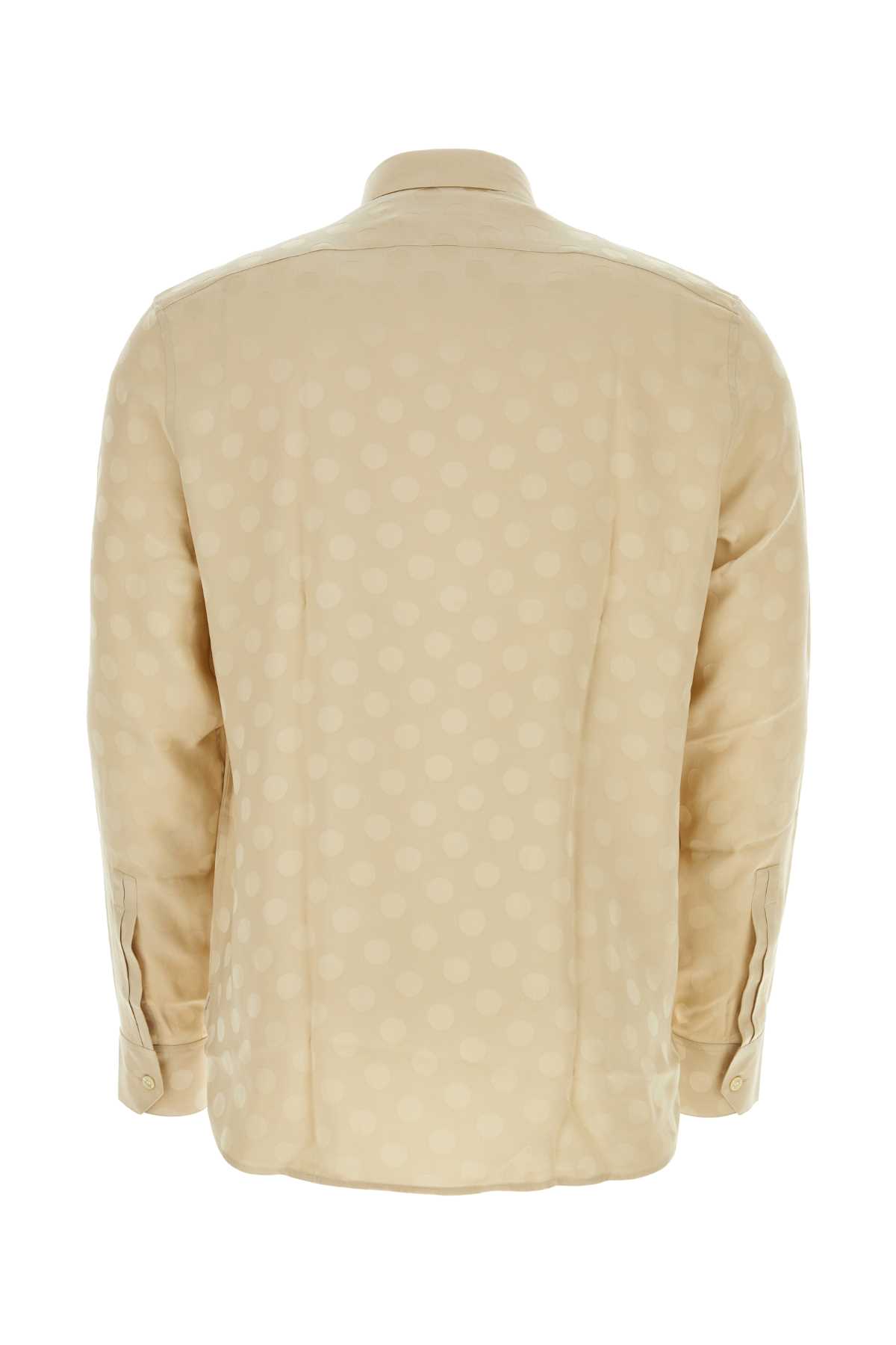 Shop Saint Laurent Beige Silk Shirt In Creme