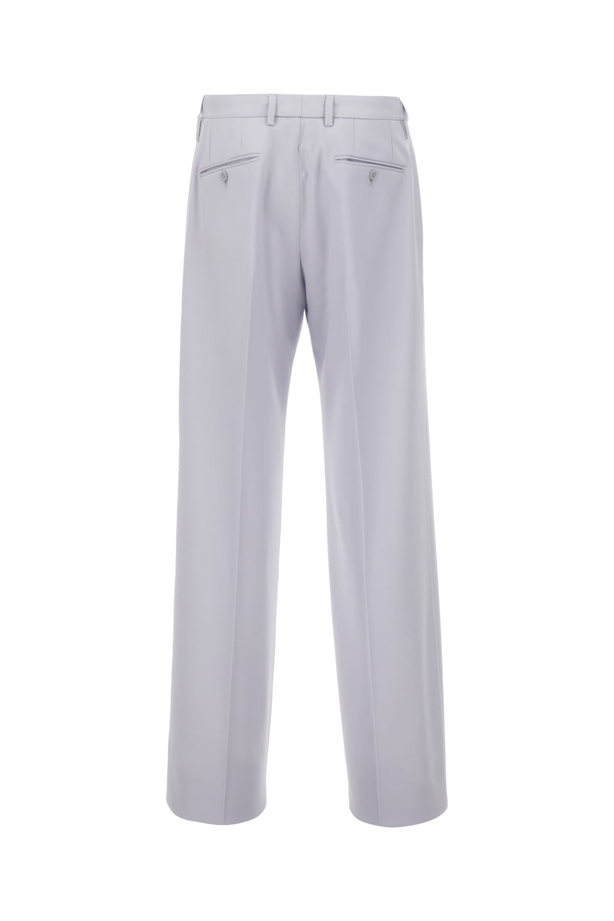 Shop Dolce & Gabbana Light Grey Stretch Wool Pants In N4534