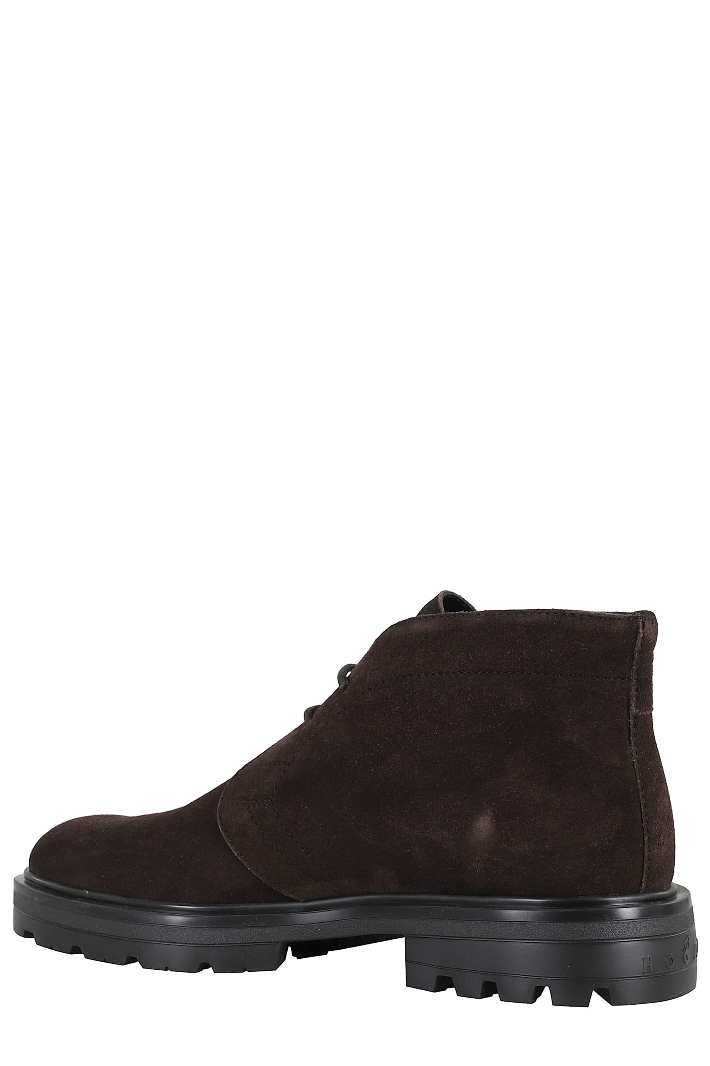 Hogan Brown Suede Ankle Boots With Toggled Tongue And Rubber Sole In Brown