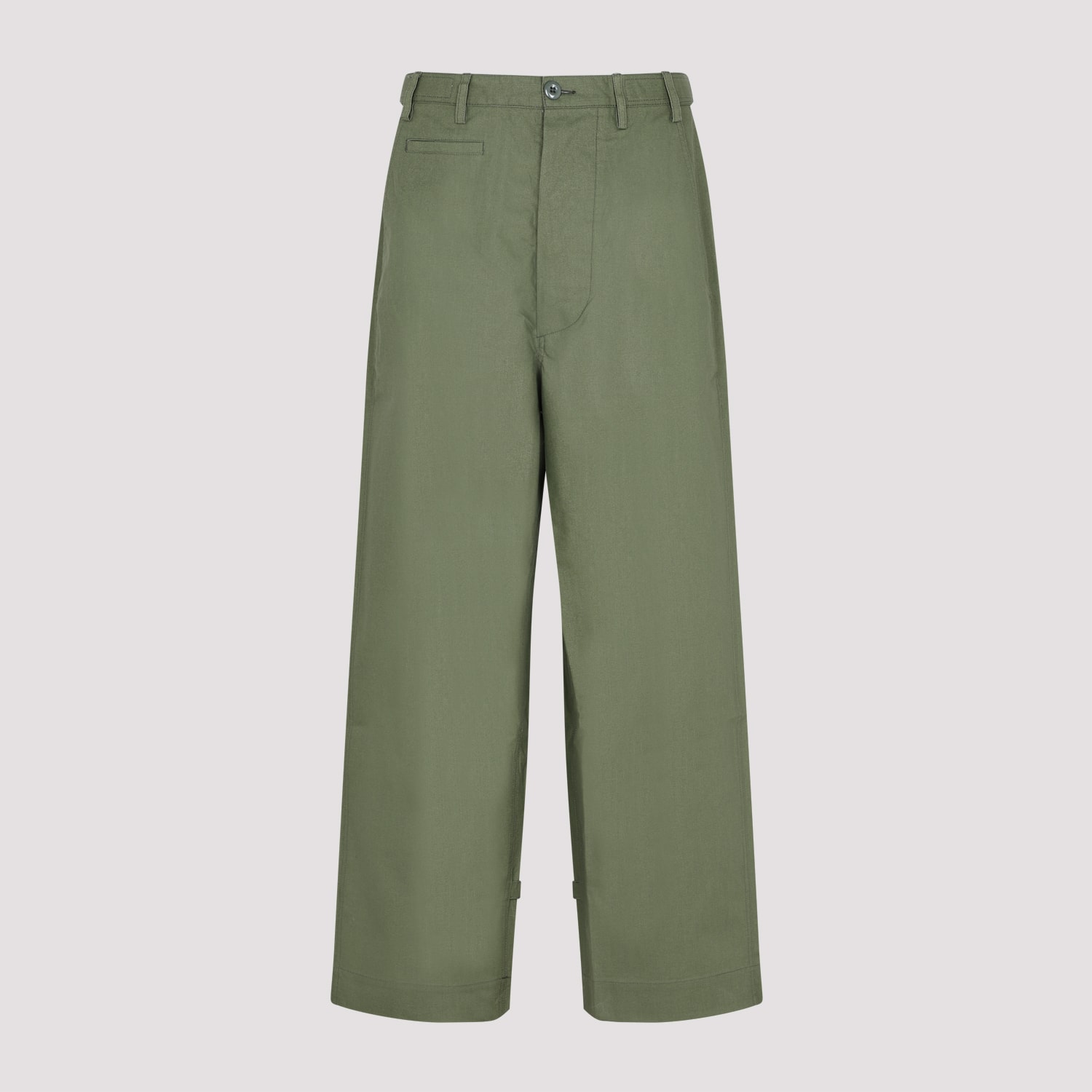 Shop Kenzo Oversized Straight Pants In Dark Khaki