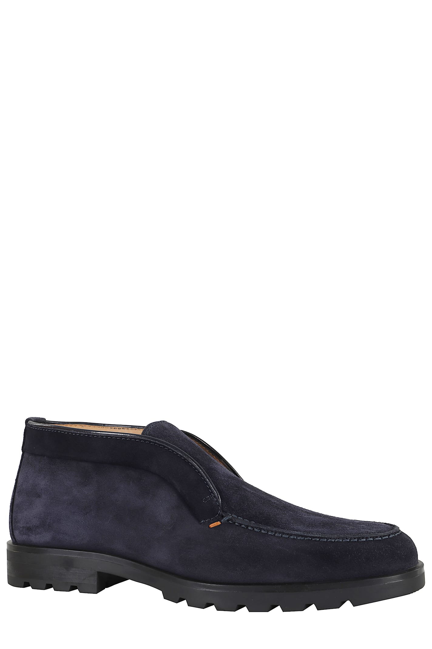 Santoni Rock Ankle Boot In Suede In Blue