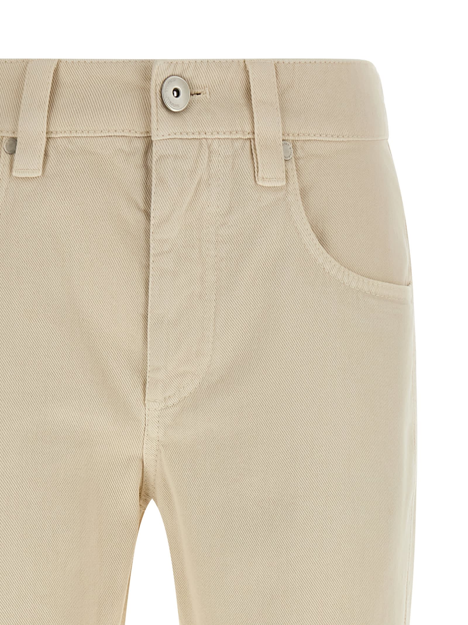 Brunello Cucinelli Denim Pants Jeans White In Neutral