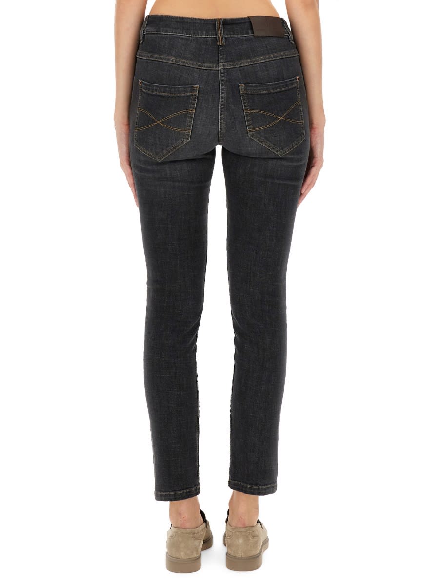 Brunello Cucinelli Women Slim Fit Denim Pants In Black