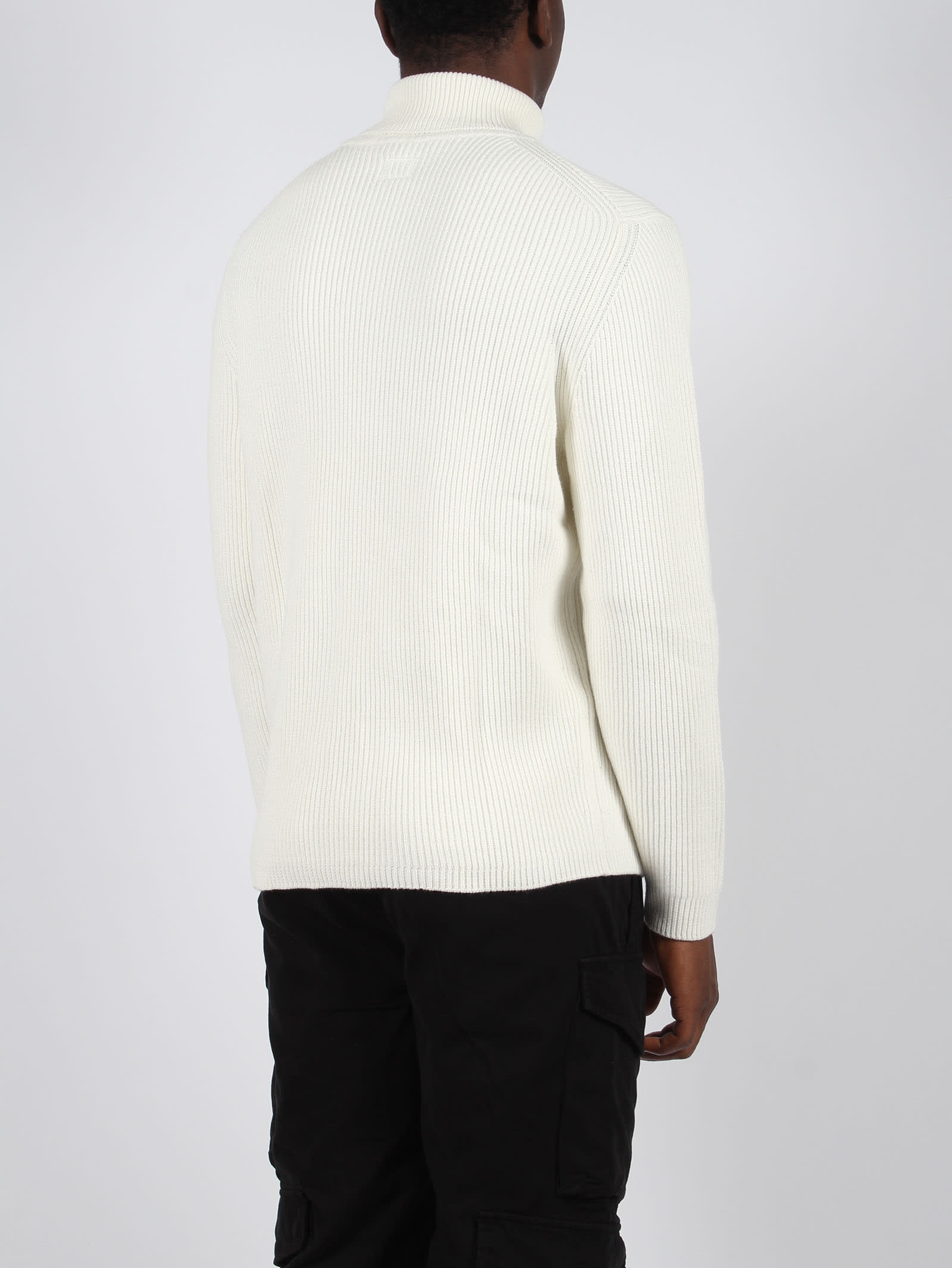 Shop C.p. Company Turtleneck Sweater In White