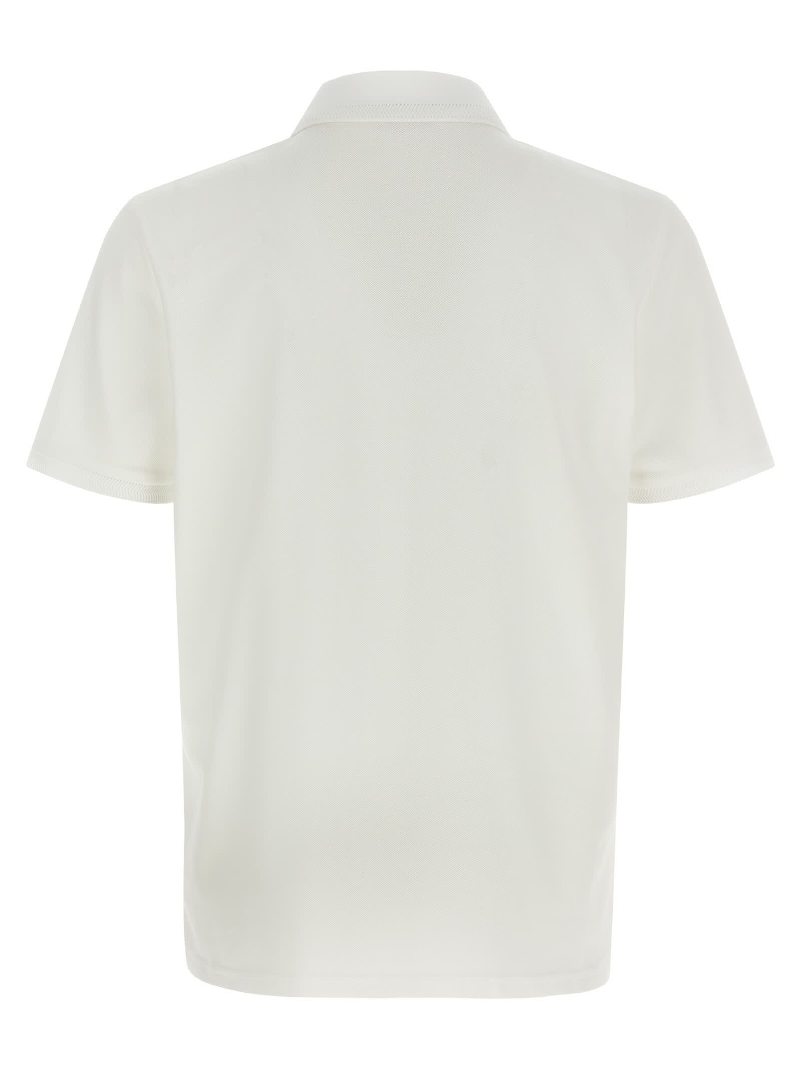 Moncler Logo Patch Polo Shirt In White