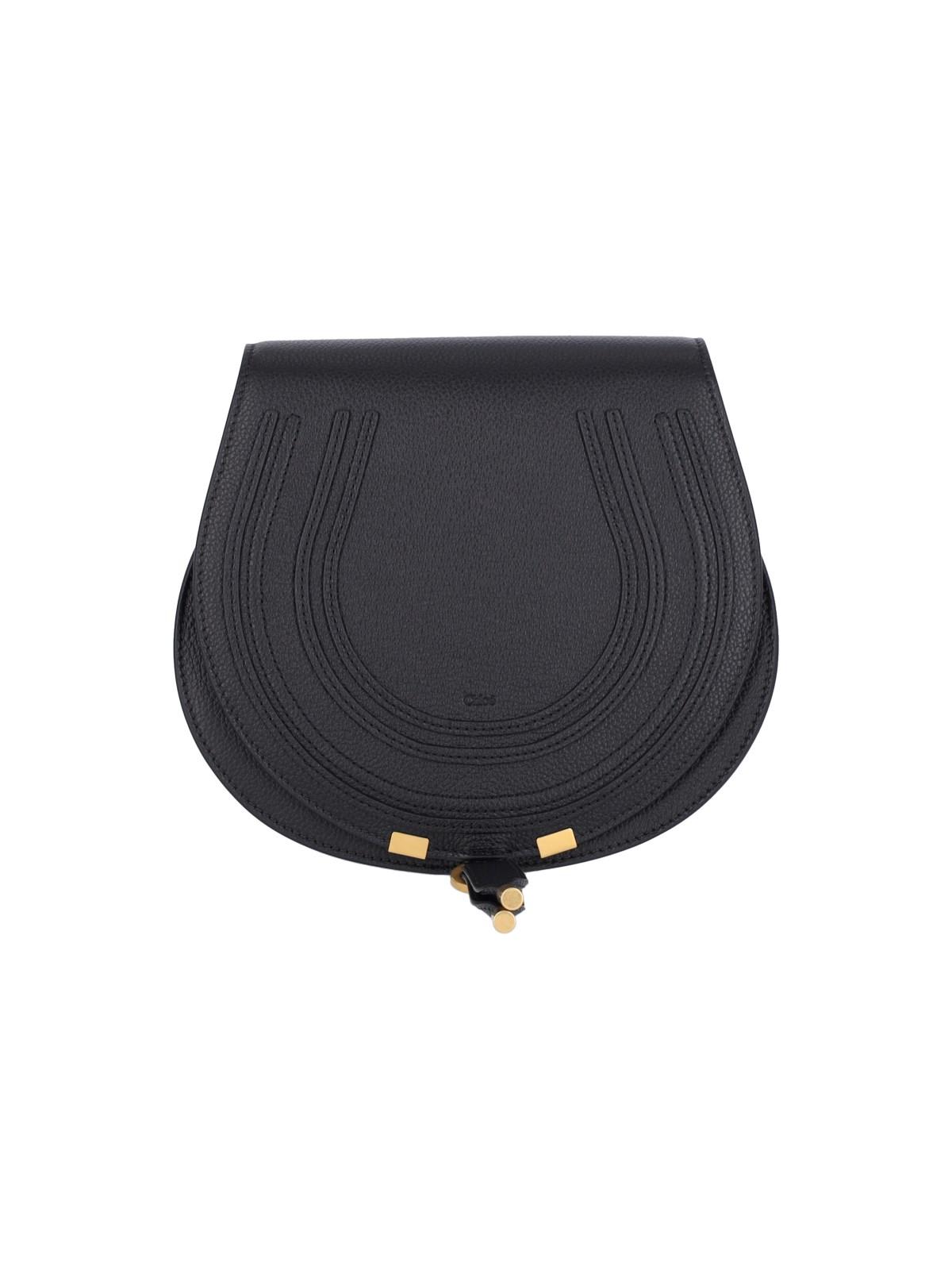 Shop Chloé Marcie Small Shoulder Bag In Black