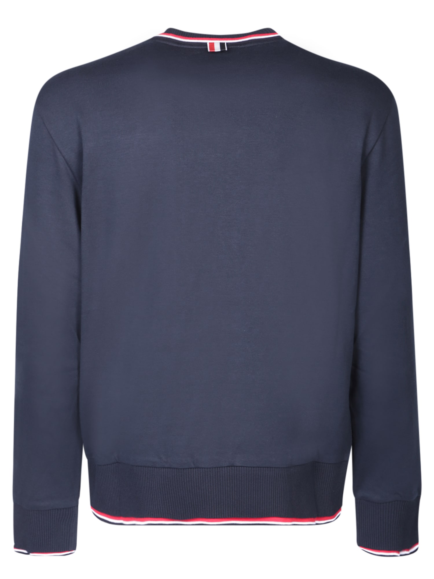 Shop Thom Browne Rwb Stripe Blue Sweater