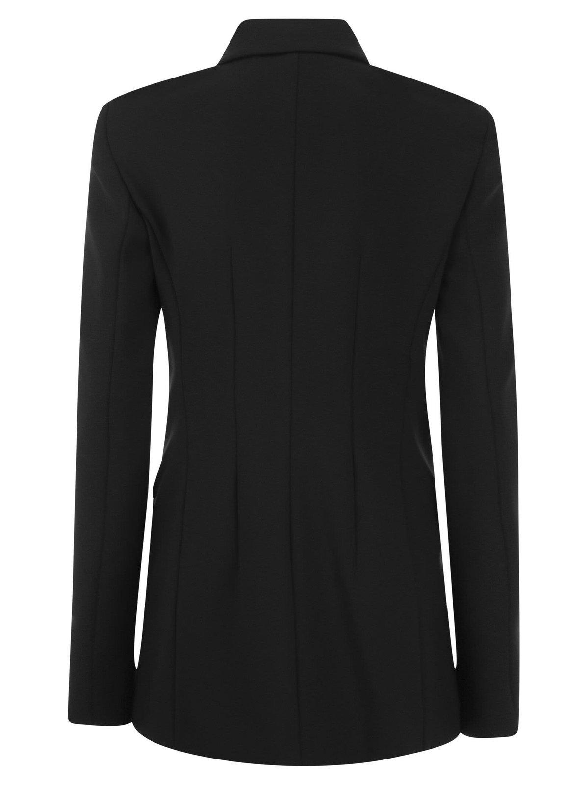 Shop Sportmax Double-breasted Frizzo Blazer In Nero