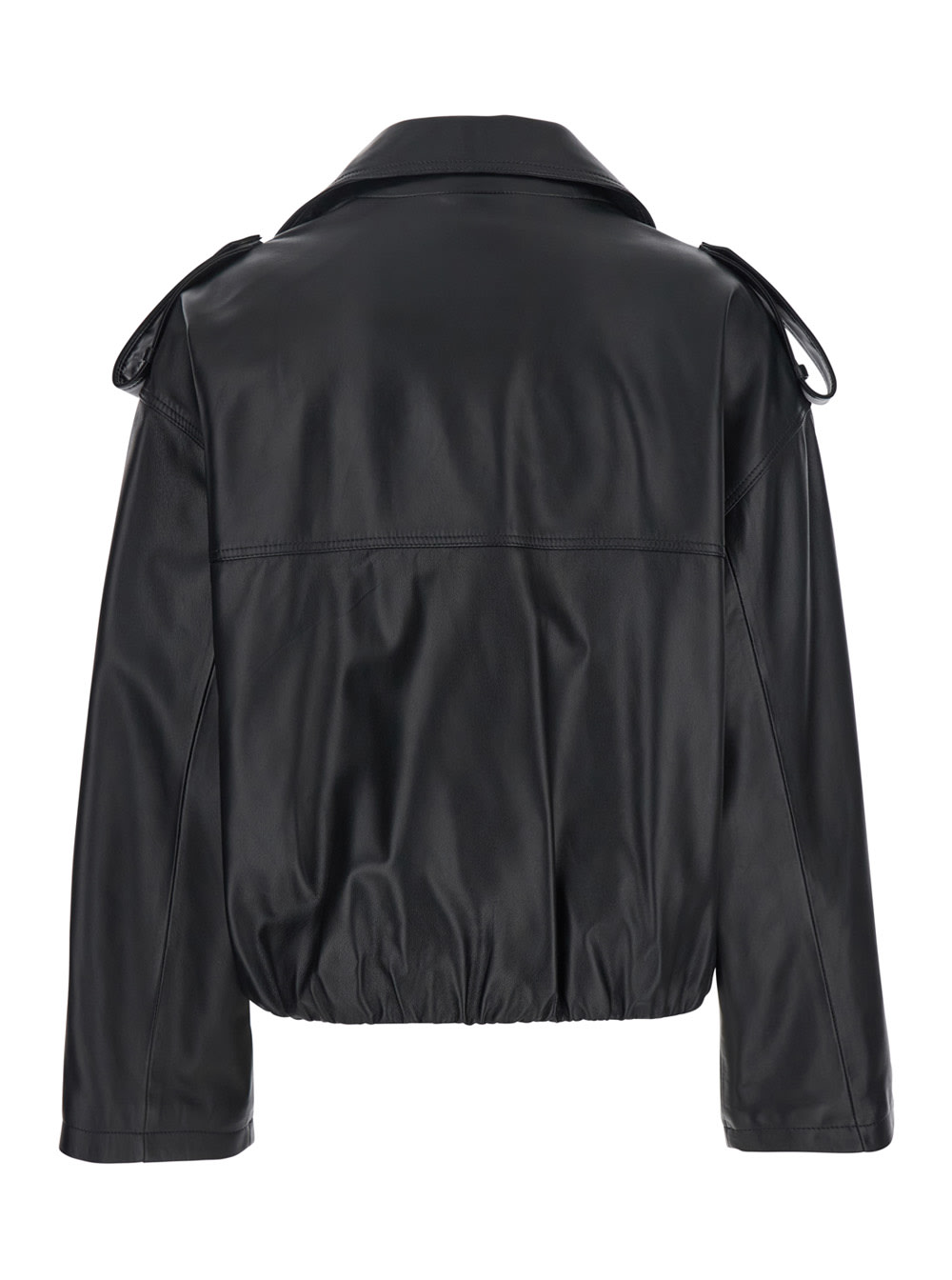 ARMA rima Black Double Breasted Jacket In Leather Woman