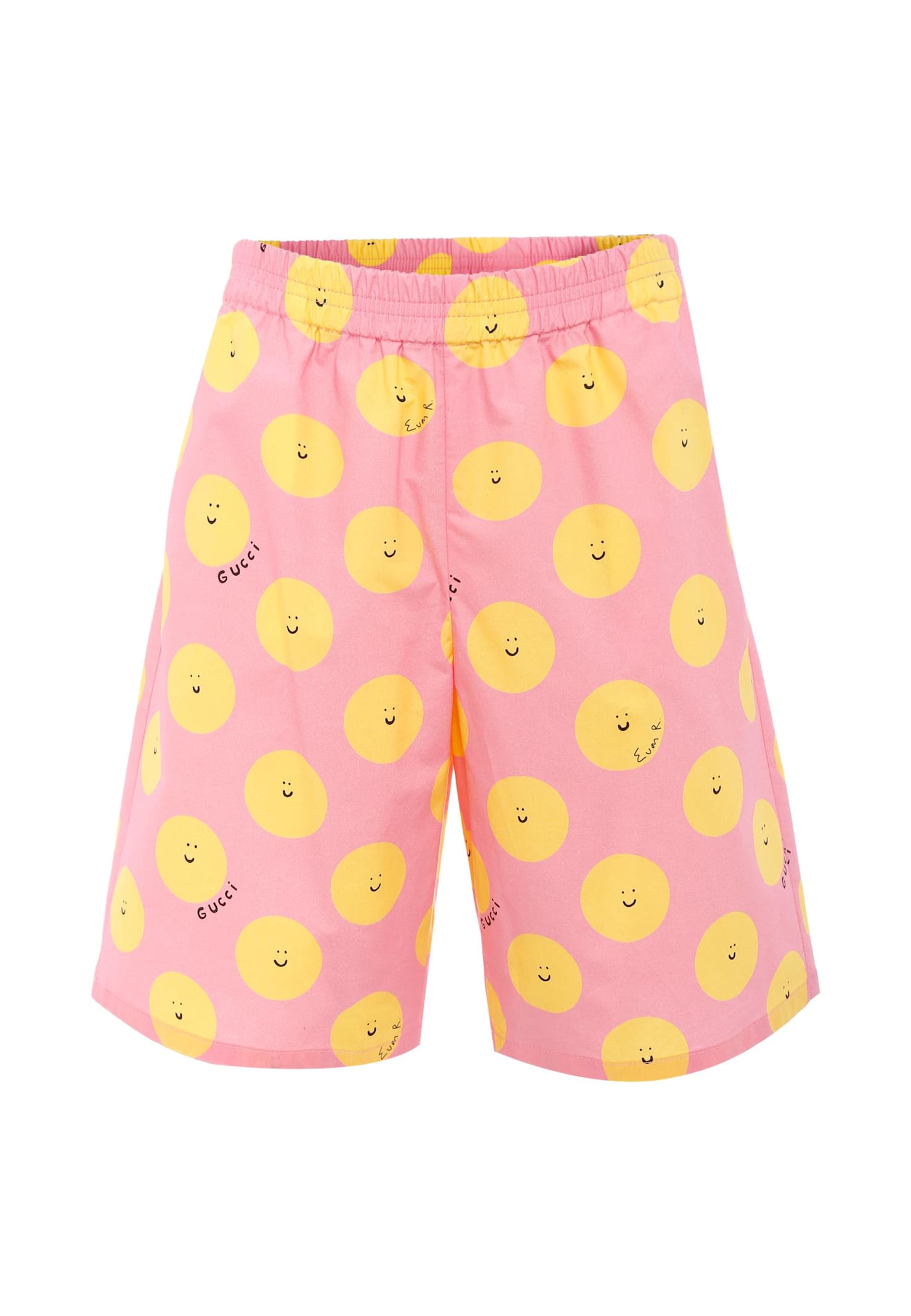 Gucci Pink Shorts For Girl With Sun In Black