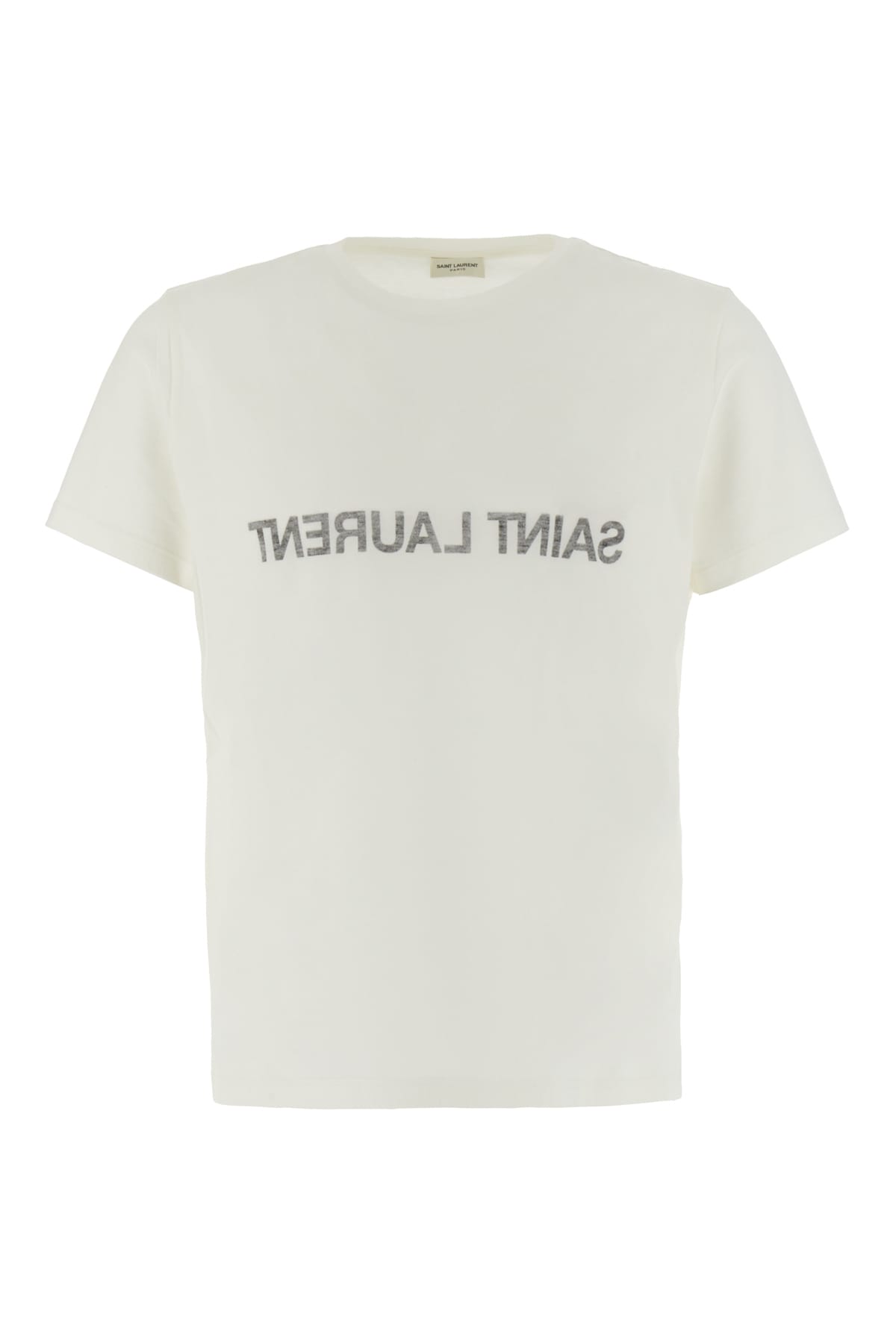 Saint Laurent Ivory Cotton T-shirt In 9744