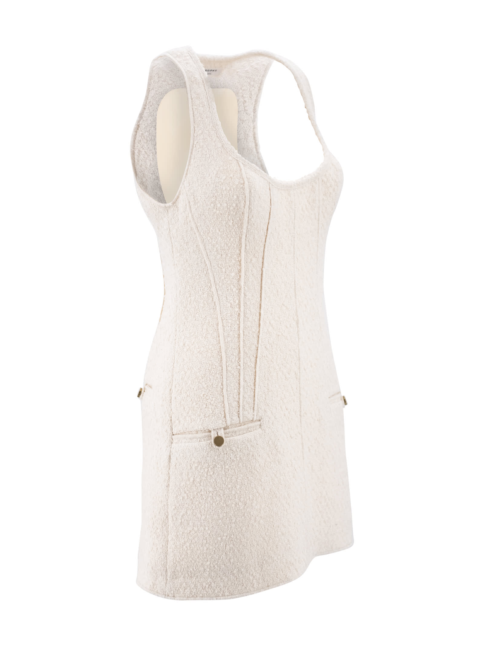 PHILOSOPHY DI LORENZO SERAFINI IVORY TWEED MINI DRESS