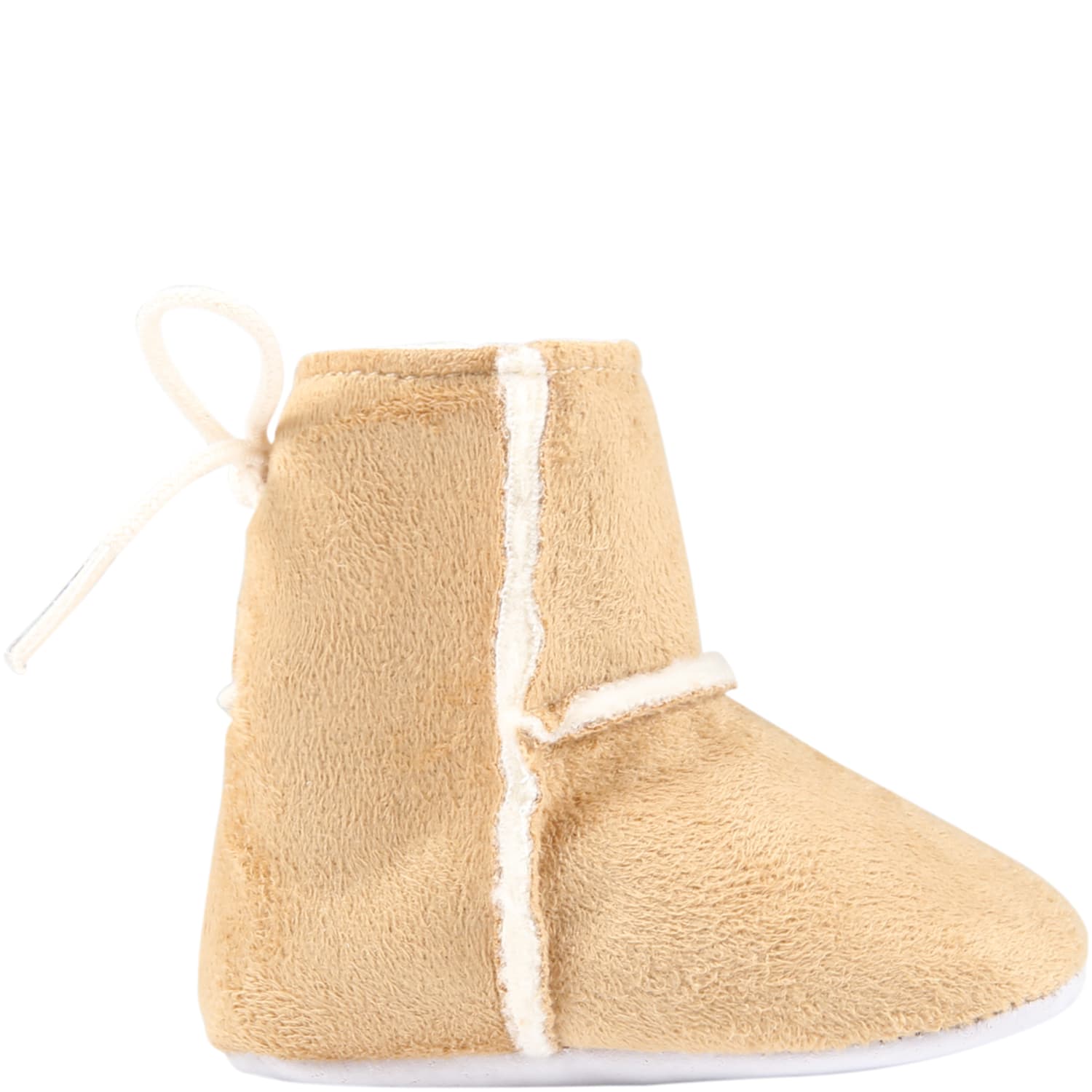 Tartine et Chocolat Beige Boots For Baby Girl With Ivory Details