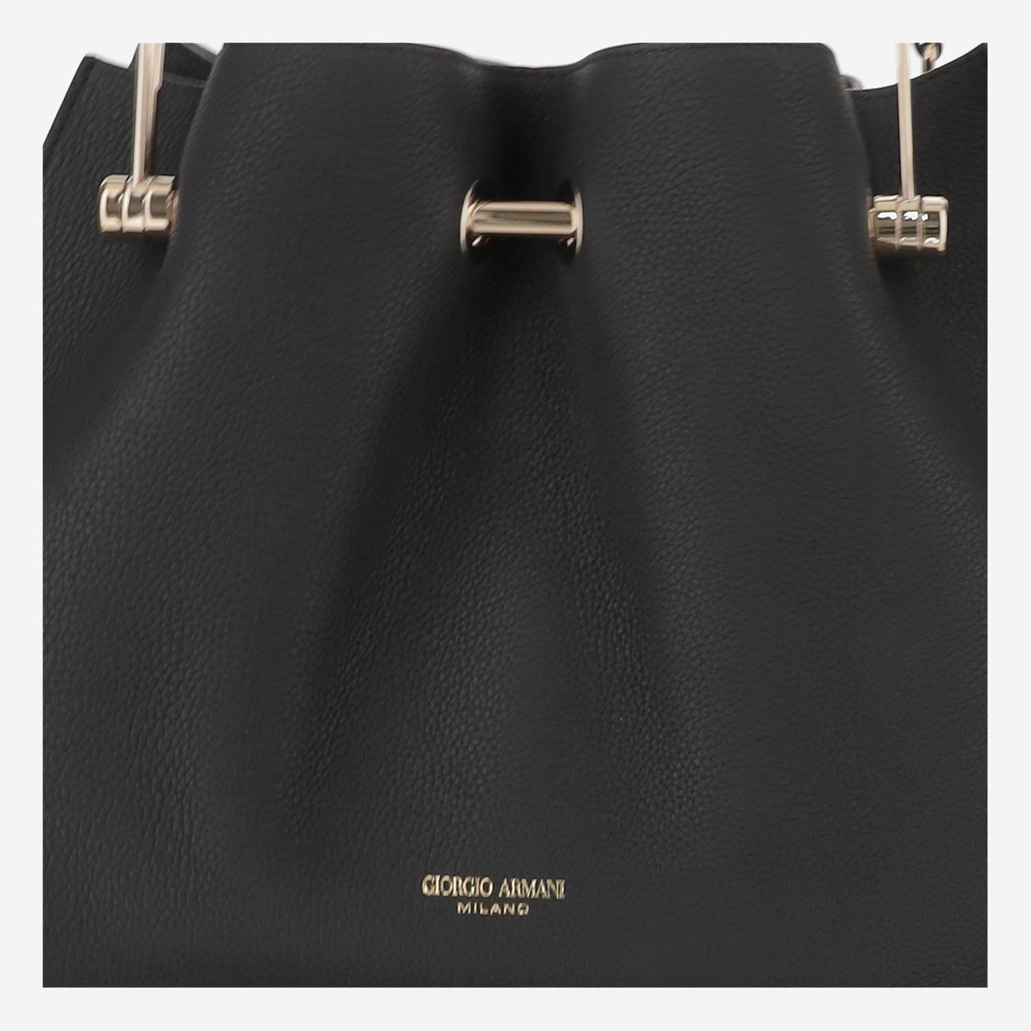 Shop Giorgio Armani Small Leather Shopper Bag In Black