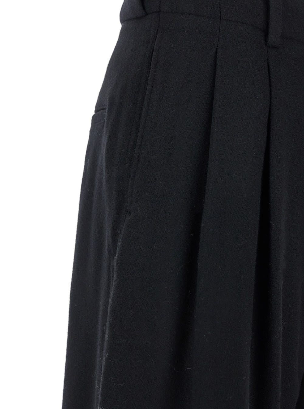 Shop Tonywack Virgin Wool Double-pleats Wide Trousers In Black