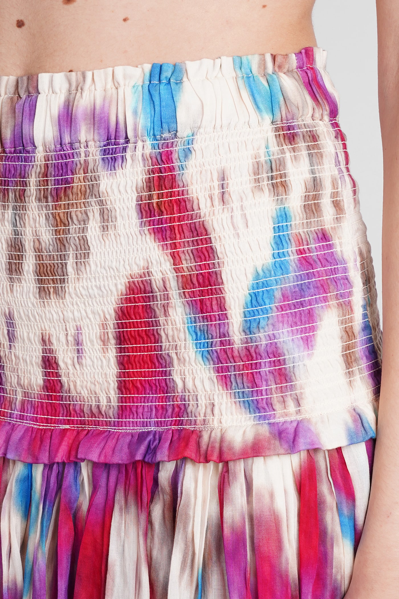 Shop Marant Etoile Naomi Skirt In Beige Cotton