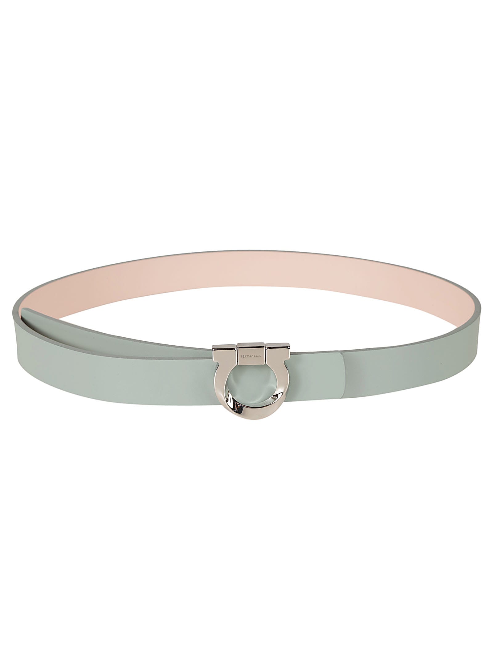 Ferragamo Gancini-buckle Leather Belt In Green