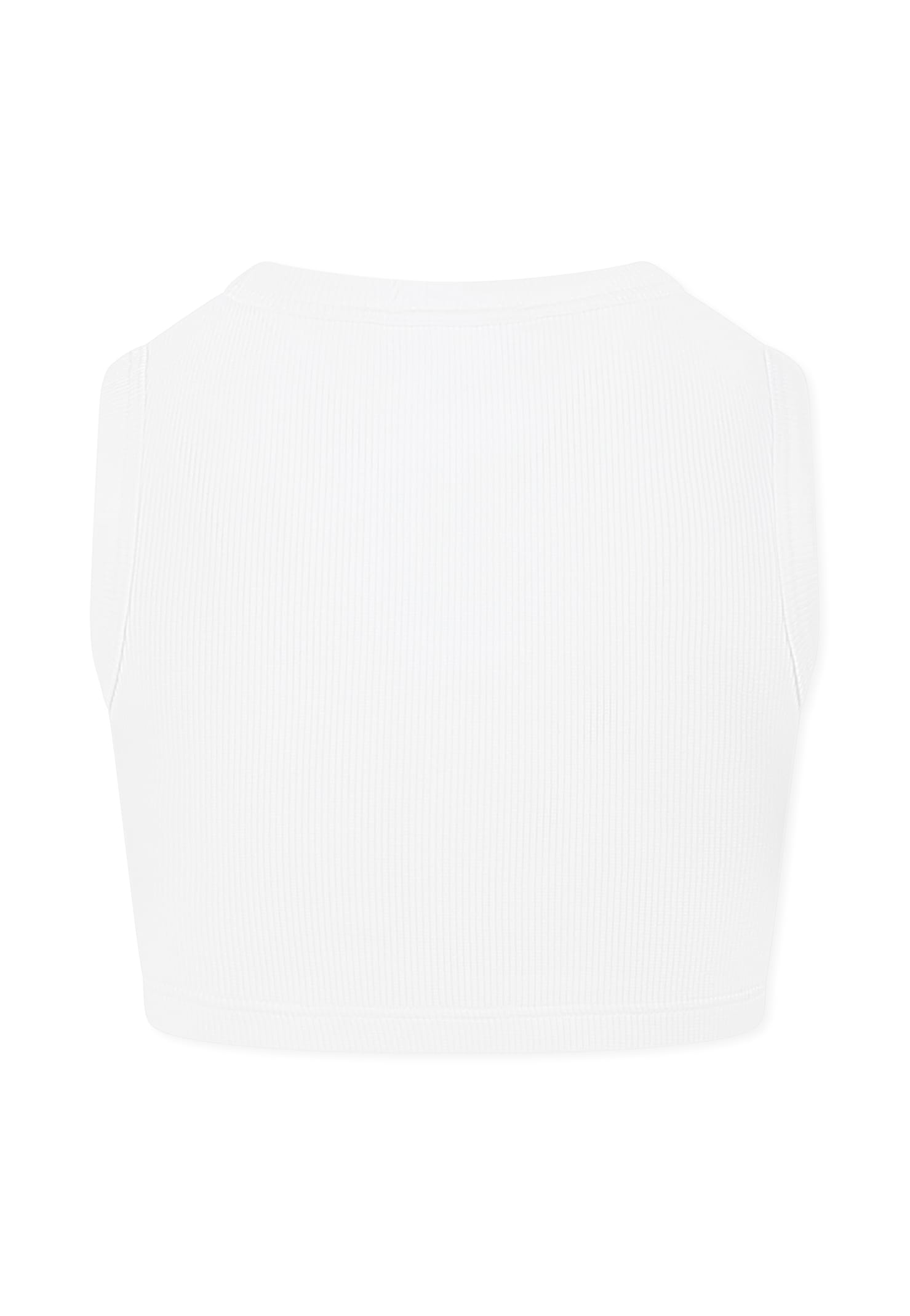 Shop Chloé White Crop Top For Girl With Logo