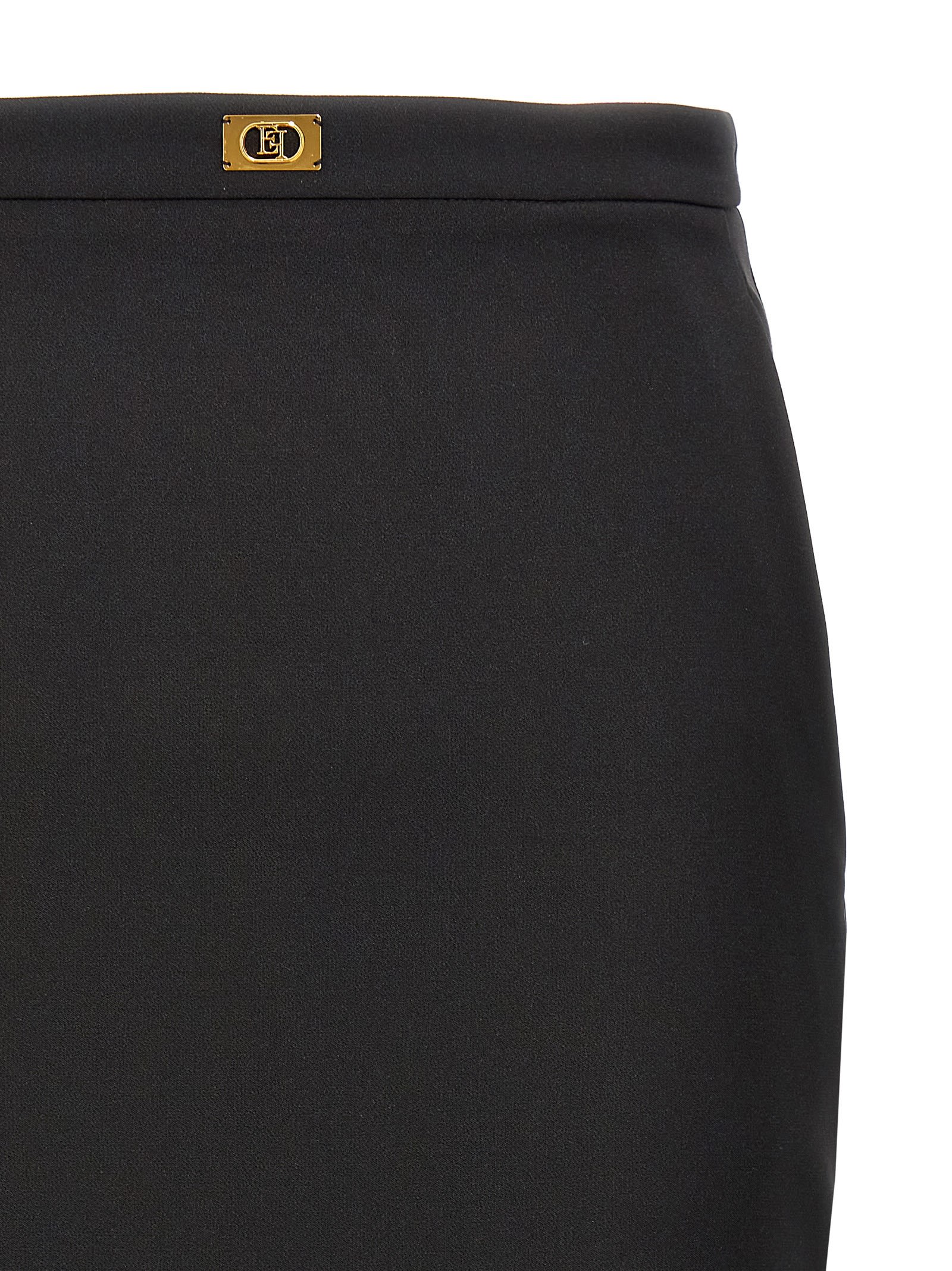 Shop Elisabetta Franchi Longuette Skirt In Black