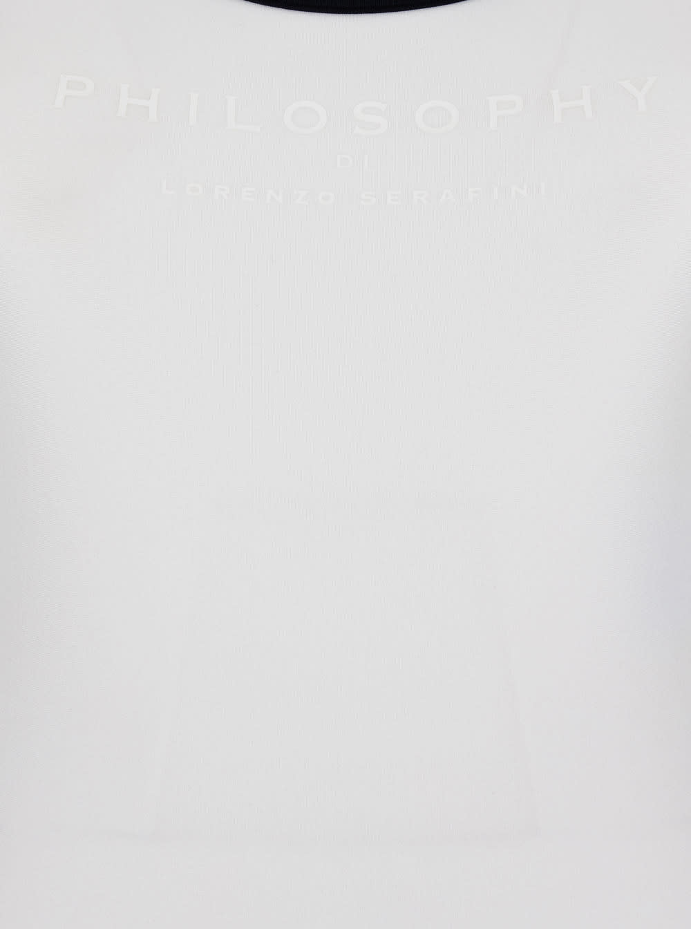 Philosophy Di Lorenzo Serafini White Costume With Crossed Straps And Lettering Logo In Tech Fabric Woman In White